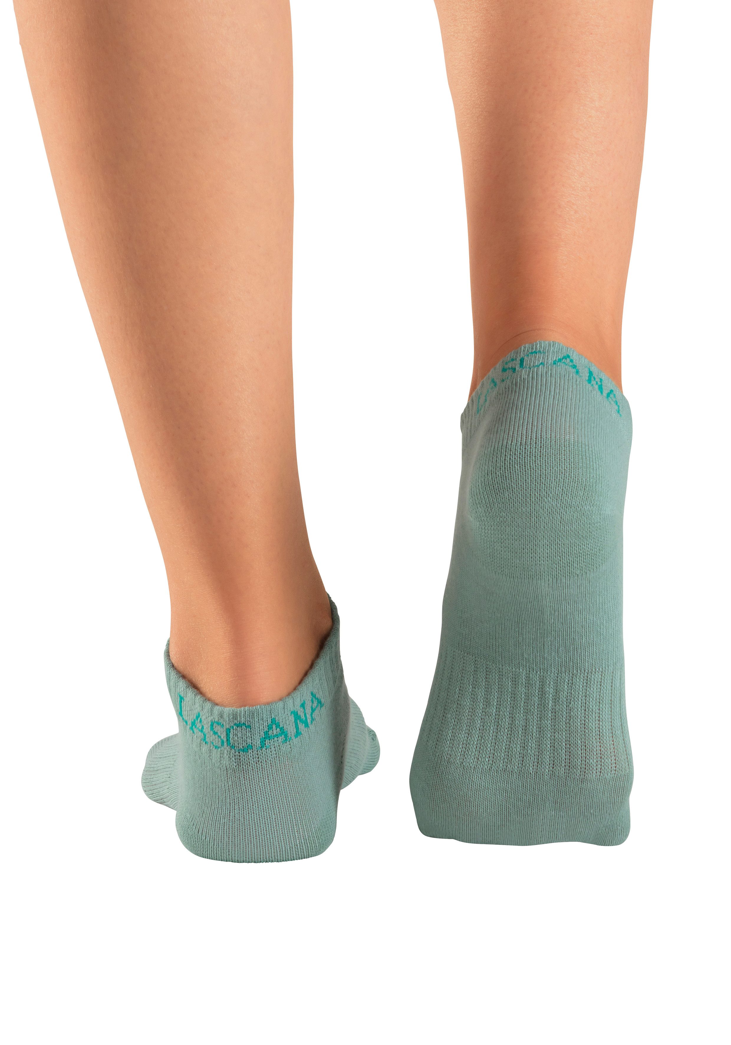 LASCANA ACTIVE Sneakersocken Damen Sportsocken, Kurzsocken ohne Frottee Laufsocken (Packung, 6-Paar, Gr. 35-38 bis 39-42) mit eingestricktem Marken Logo – Bild 4 von 5