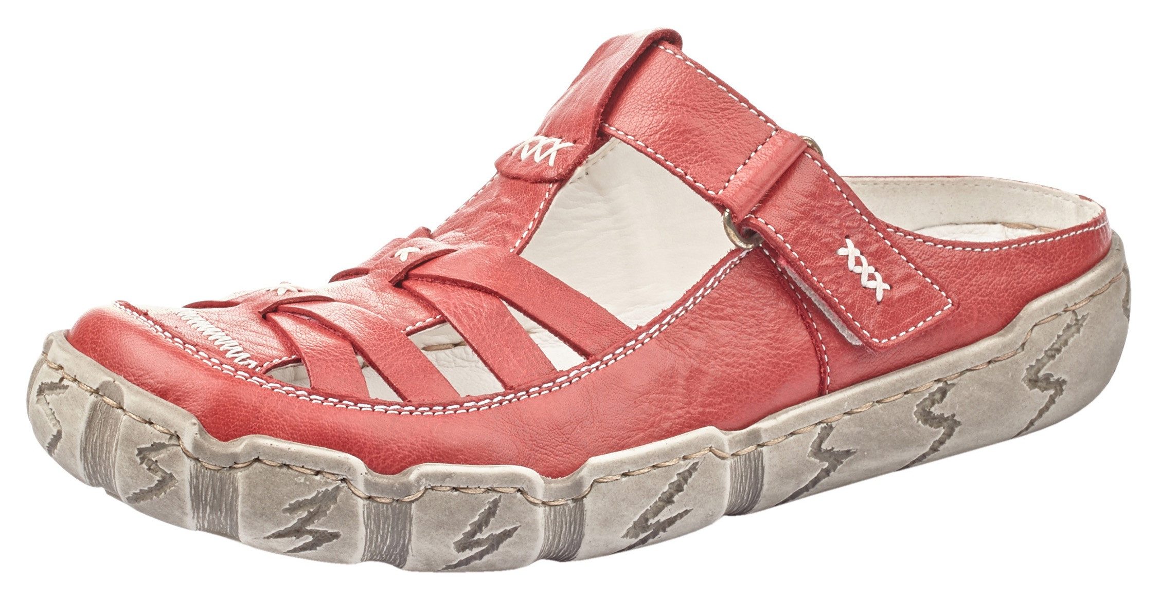 Rieker Clog Sabot, Sommerschuh, Schlappen, Hausschuh mit Ziernähten