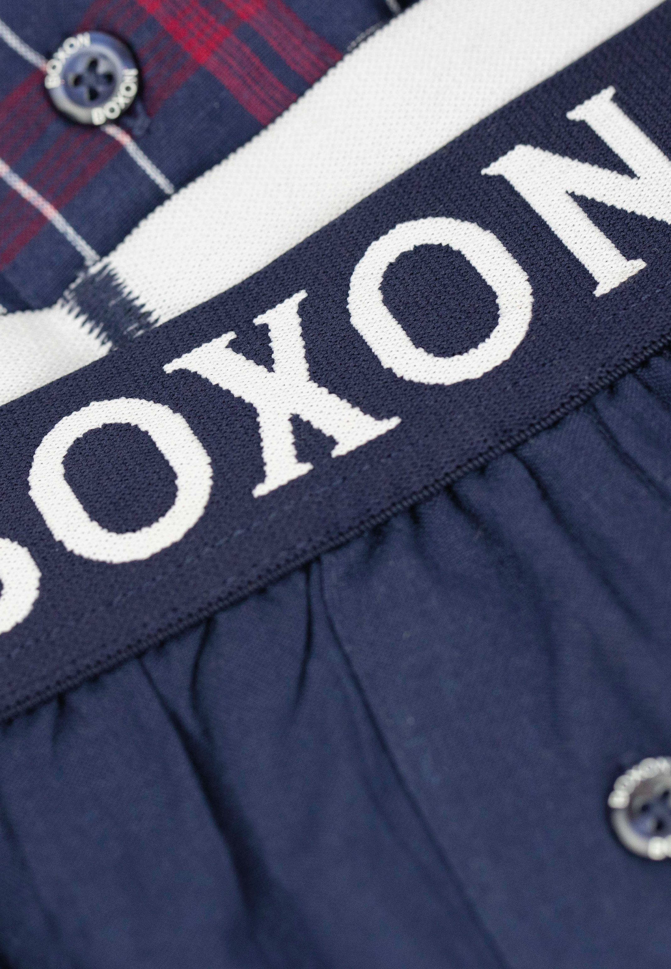 BOXON Boxershorts 6er Pack Web Baumwolle 6-St) Gummibund Softer - - - (Spar-Set, Mit Eingriff Bordeux Boxershorts