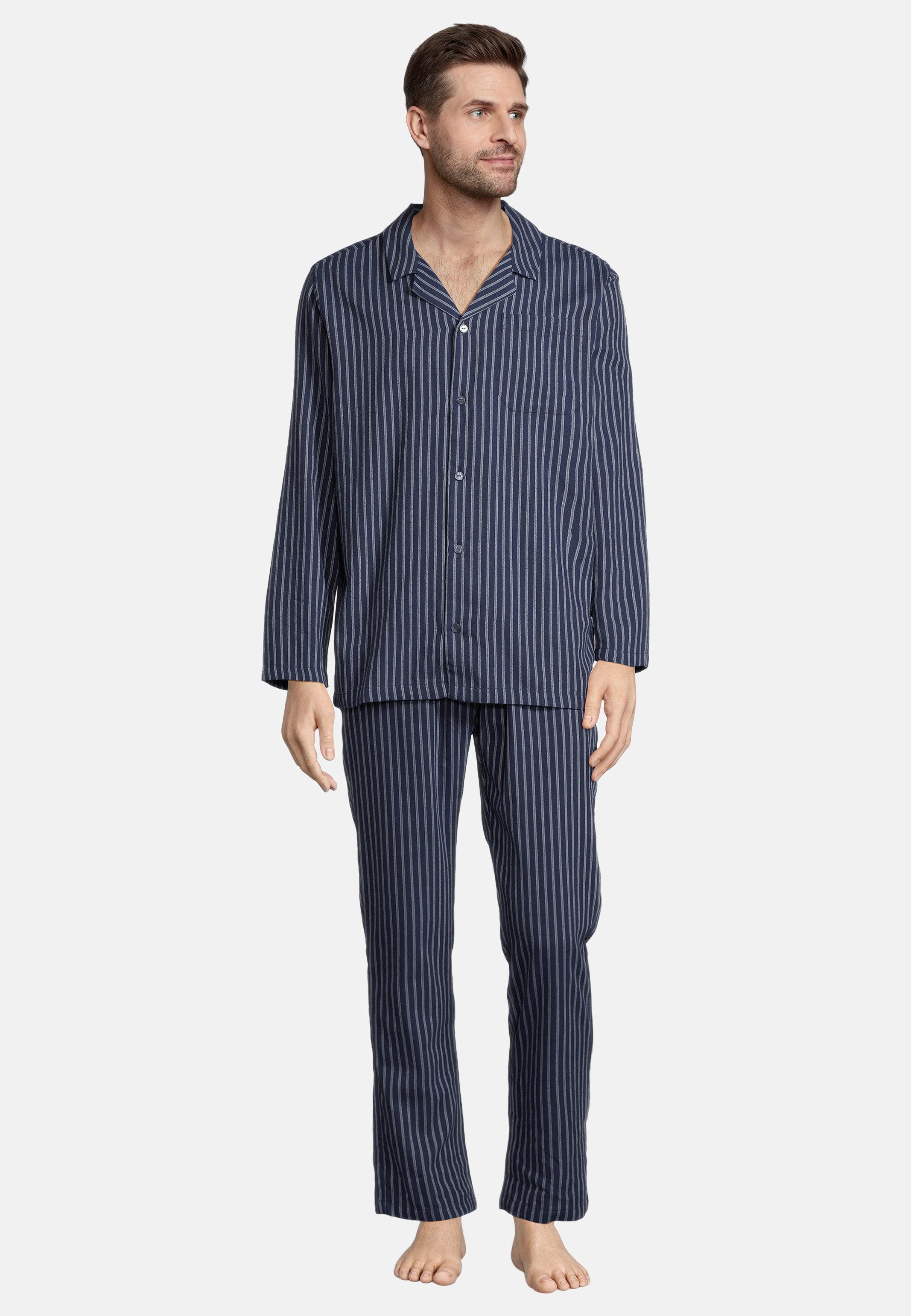 seidensticker Pyjama Classic Twill (Set, 2 tlg) Schlafanzug - Baumwolle - Atmungsaktiv