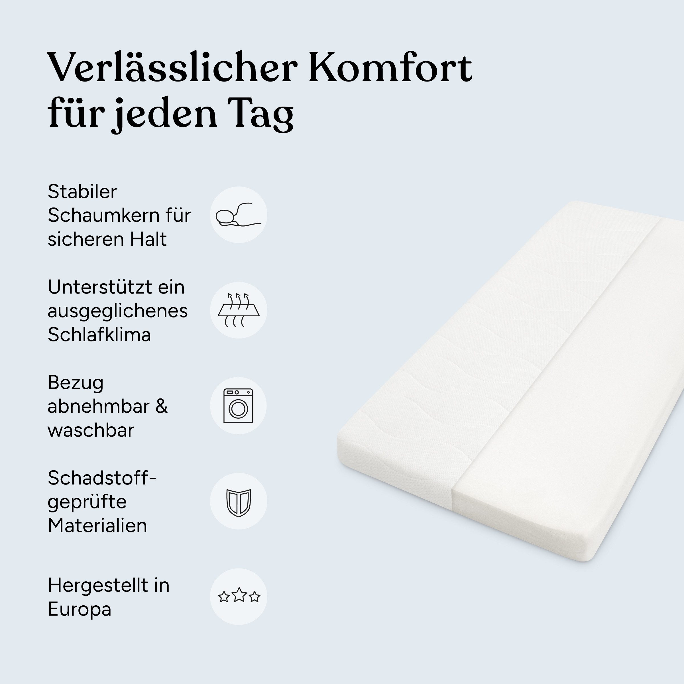 Babymatratze Pur, Babymatratze für Babybett, Baby Matratze, Ehrenkind, 8 cm hoch, (gratis Versand, Härtegrad (Weich - Mittelweich), Belastbarkeit: 30 kg