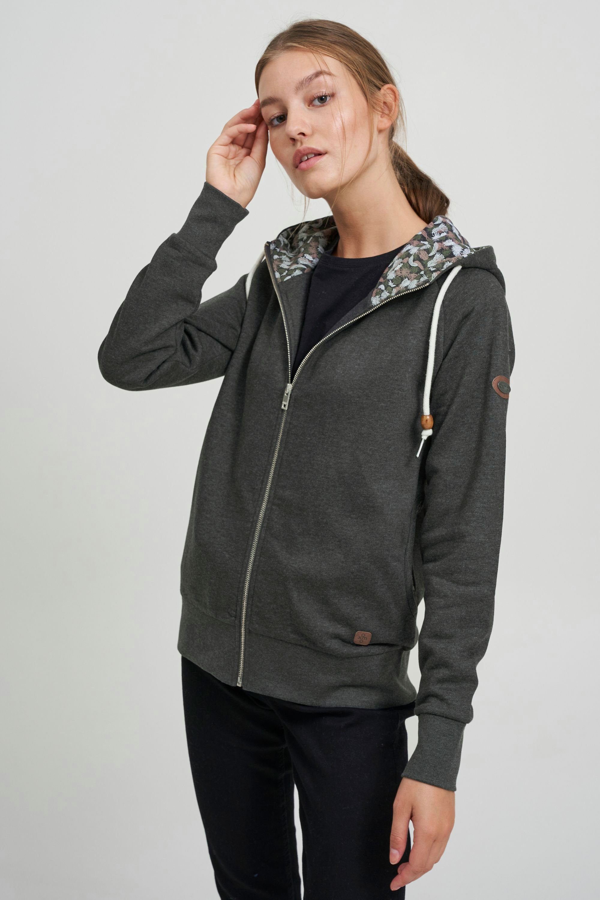 OXMO Kapuzensweatjacke OXUlla Dark Grey Melange (201147)