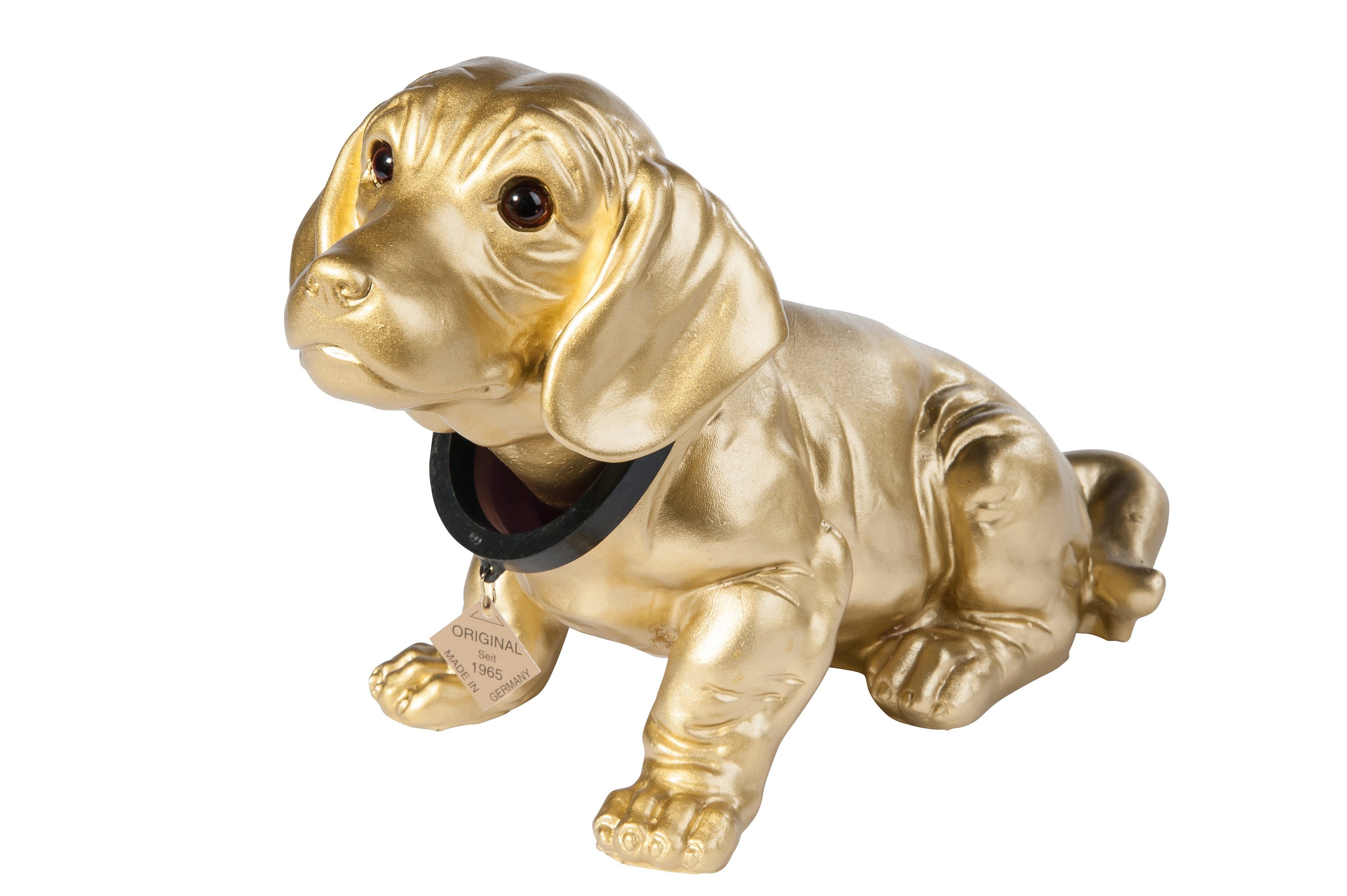Französische Bulldogge GOLD 35 cm x 32 cm groß Designer Deko, Figur