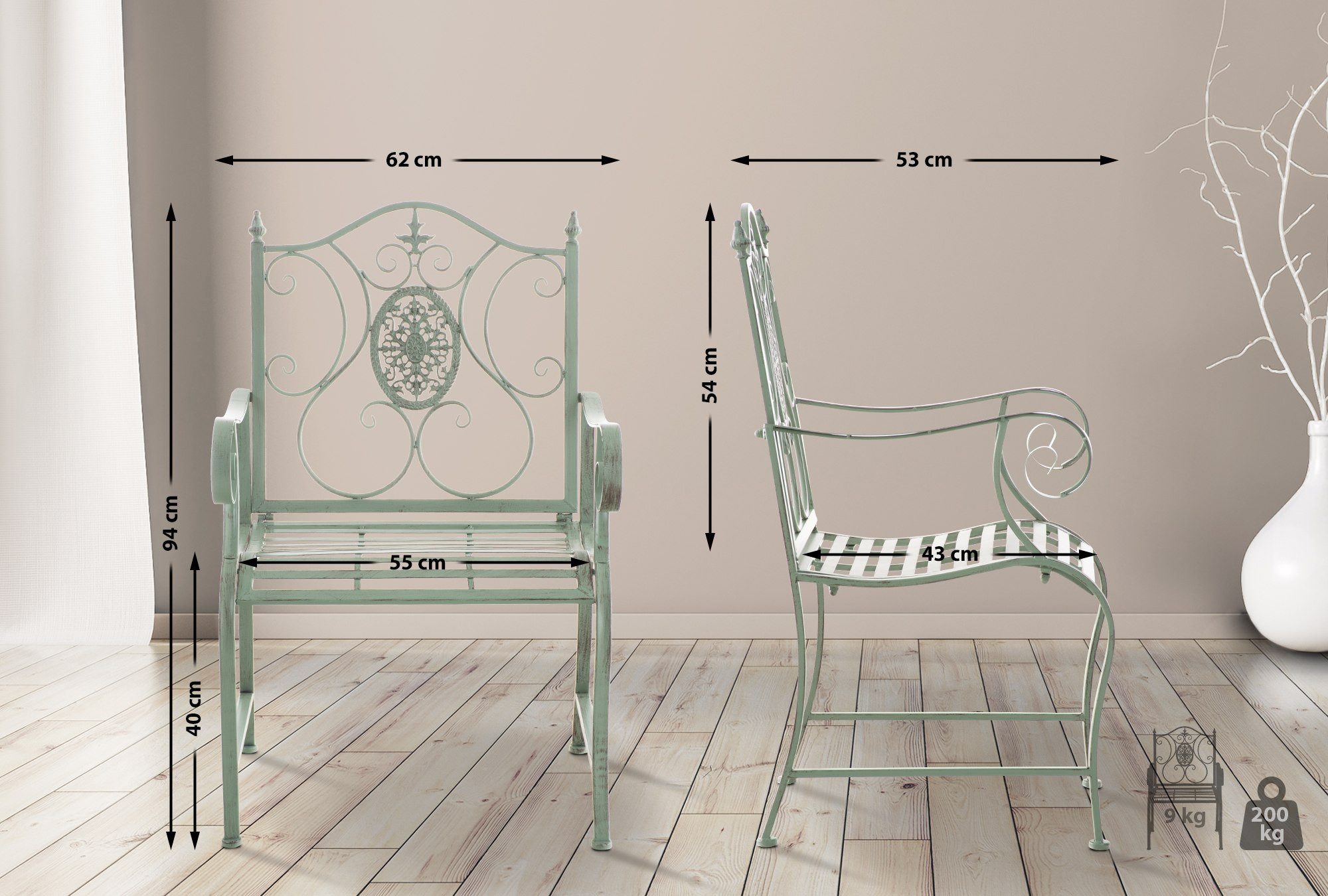 CLP Gartenstuhl Punjab (2er Set), lackiertes günstig online kaufen