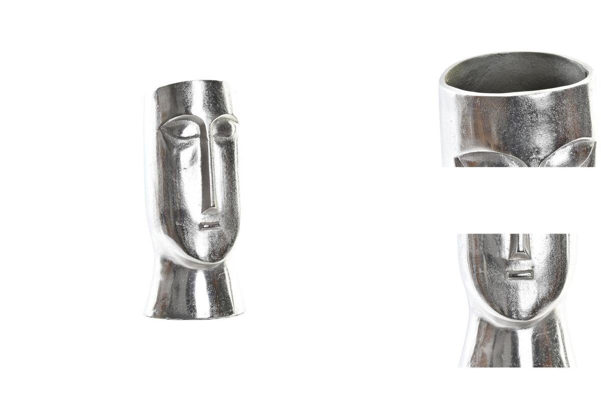 DKD Home Decor Dekovase Vase DKD Home Decor Gesicht Silberfarben Aluminium Moderne 17 x 16 x 3