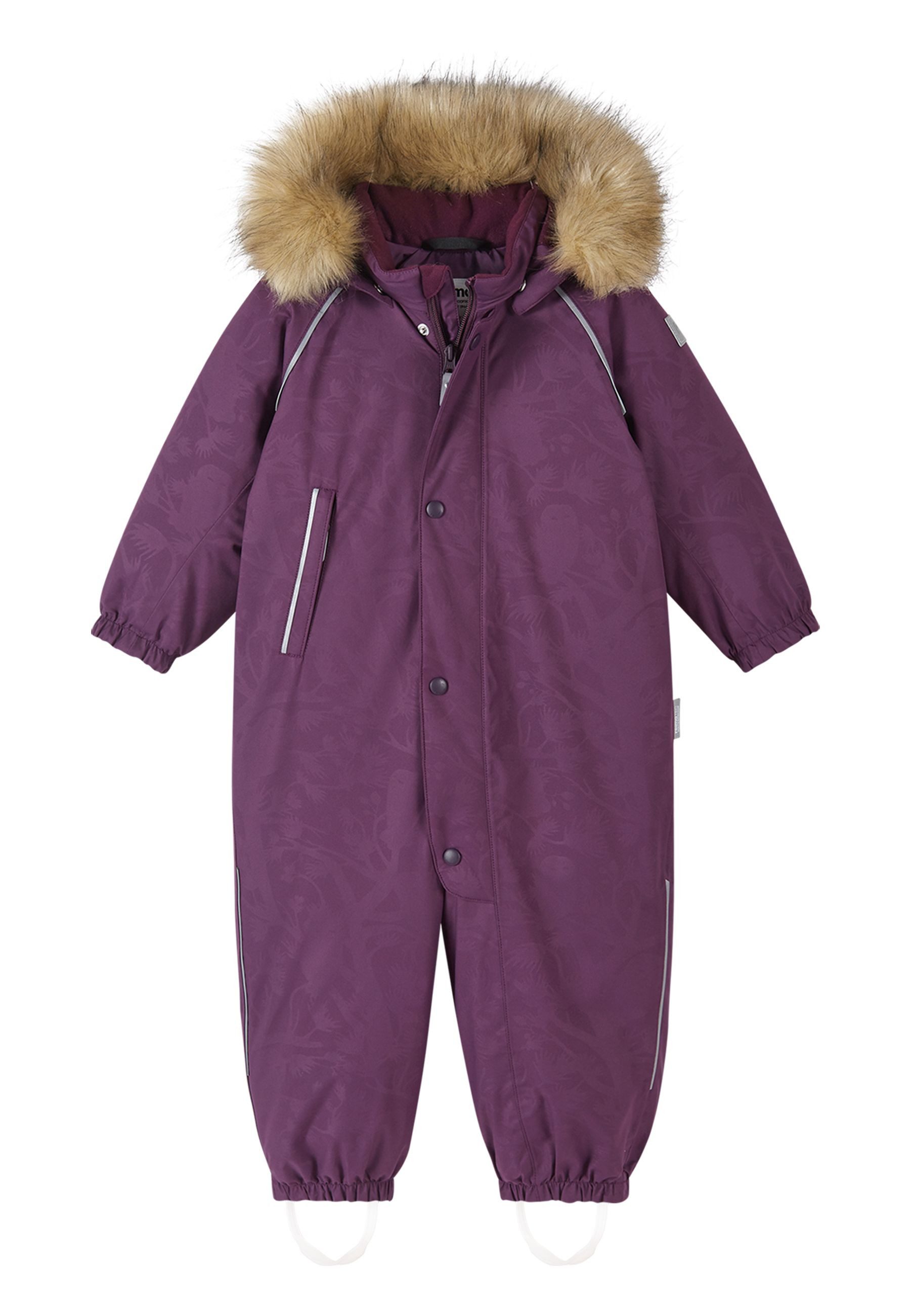 reima Schneeoverall AAPUA ReimaTec Winteroverall Kapuze mit abnehmbarem Webpelzbesatz