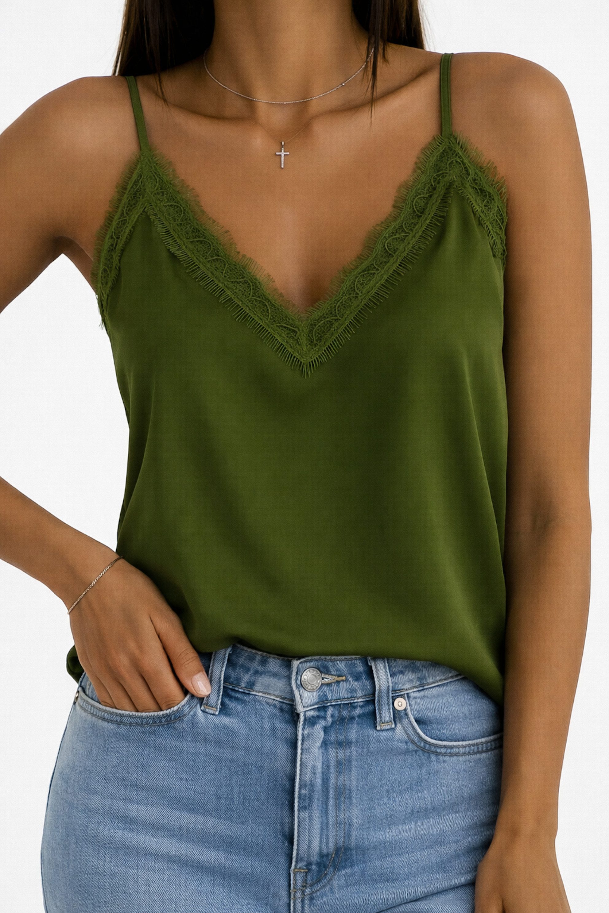 Worldclassca Trägertop Worldclassca Damen Trägertop mit Spitze Sommer Spagh günstig online kaufen