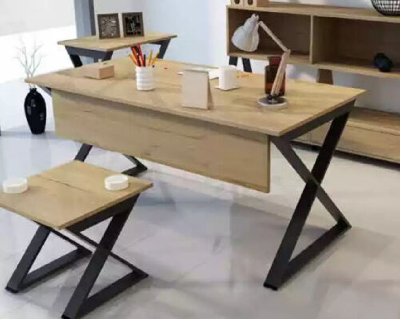 nur Made Schreibtisch in Holztisch Büromöbel Hellbrauner Moderner Arbeitstische 1x Europa JVmoebel Designer Schreibtisch), (1-St.,