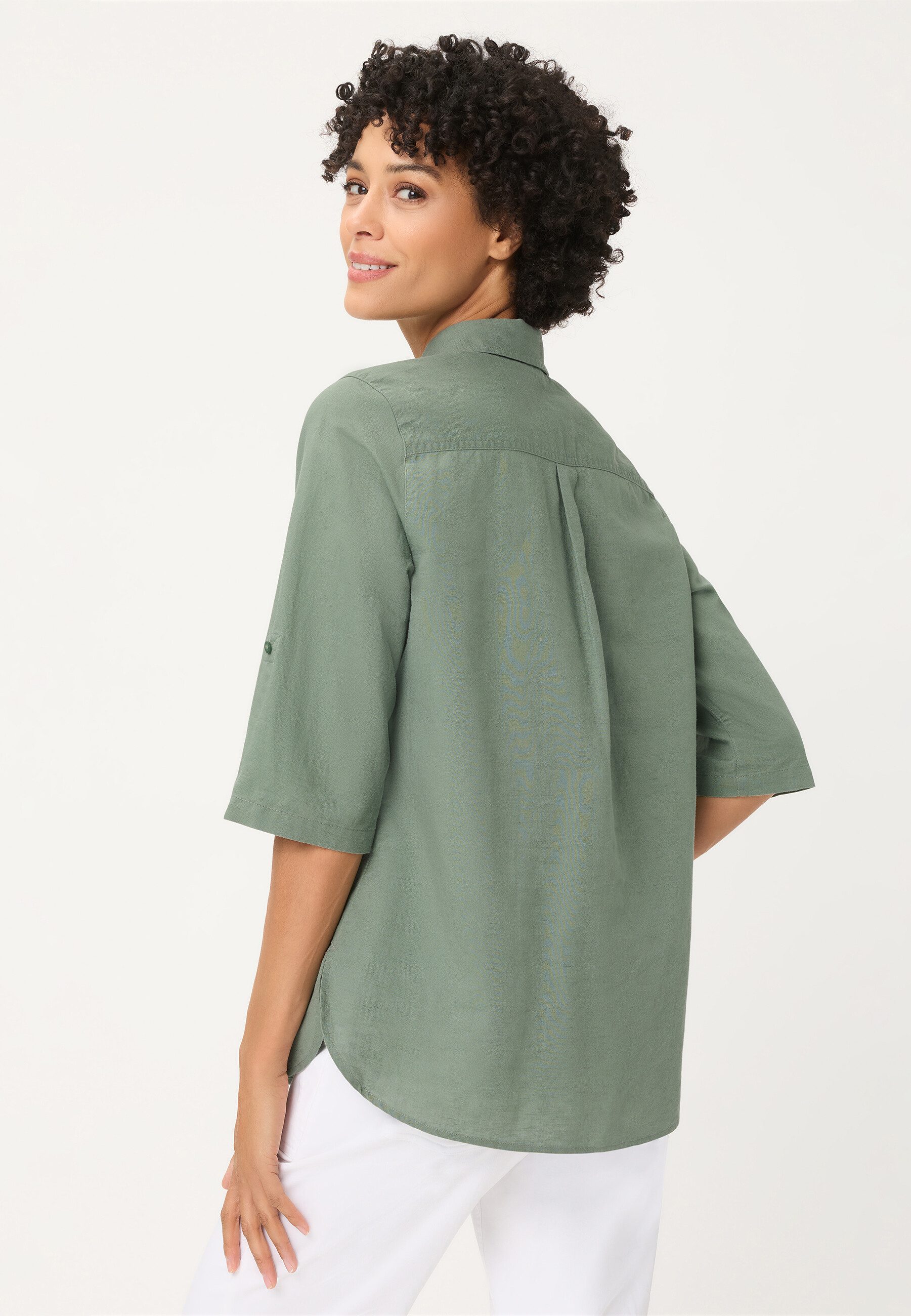 Olsen Hemdbluse Bluse mit Turn-up-Ärmeln günstig online kaufen