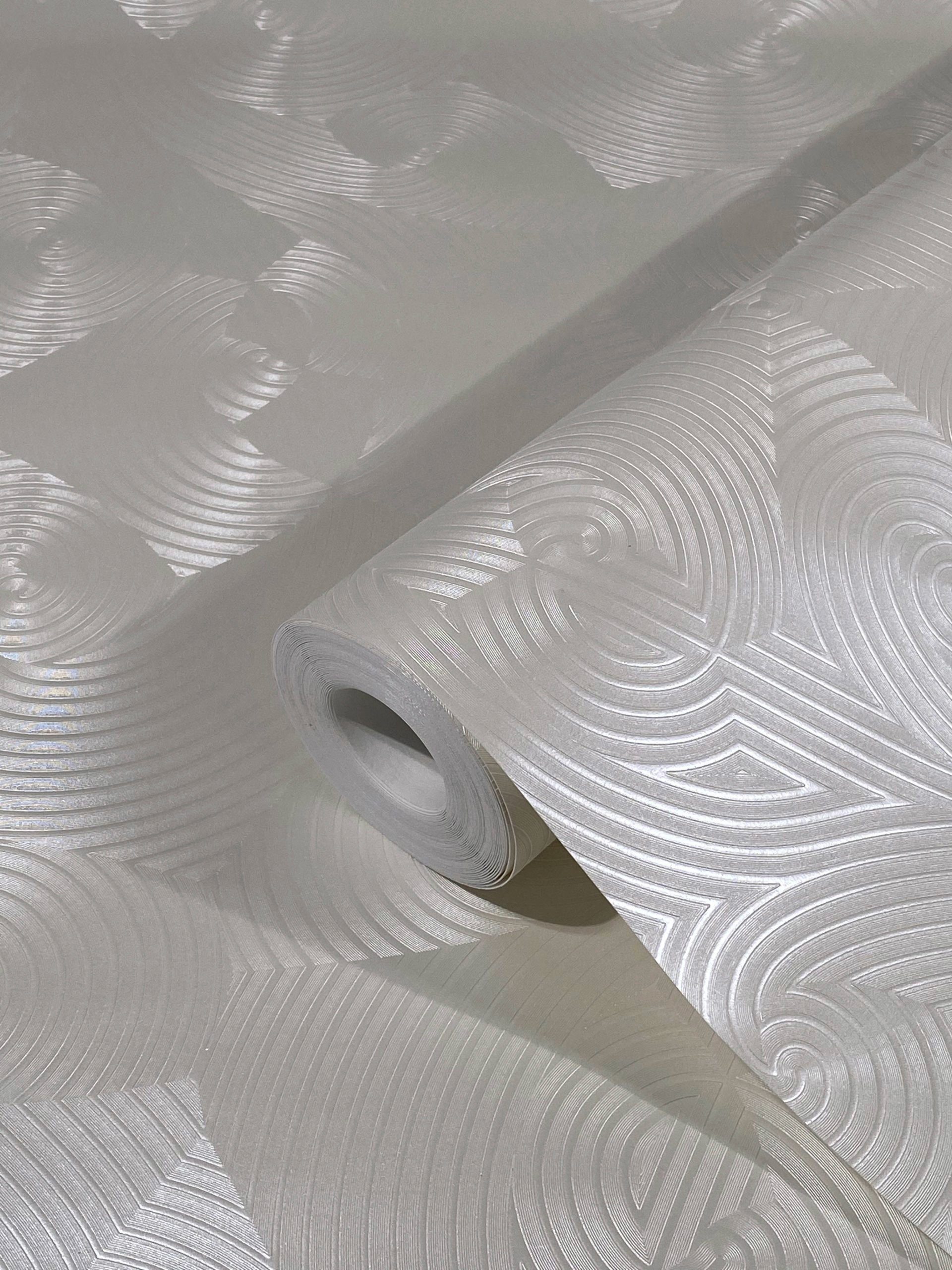 Glööckler Vliestapete, 3D-Optik, glänzend, Strukturmuster, (1 St), moderne Tapete für Wohnzimmer Schlafzimmer Küche