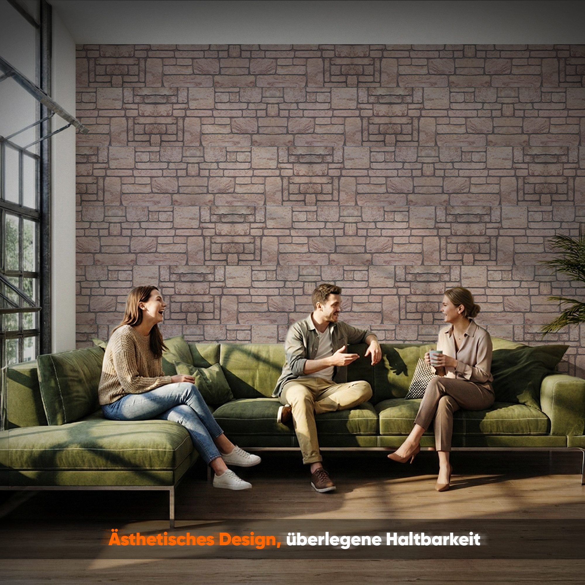 IZODEKOR 3D Wandpaneel EPS Styropor Wandverkleidung in Steinoptik – für Innen & Außen, BxL: 50x100 cm, 0,50 qm, (1er- oder 10er-Set, optional mit 4 Montageklebe – Bild 3 von 5