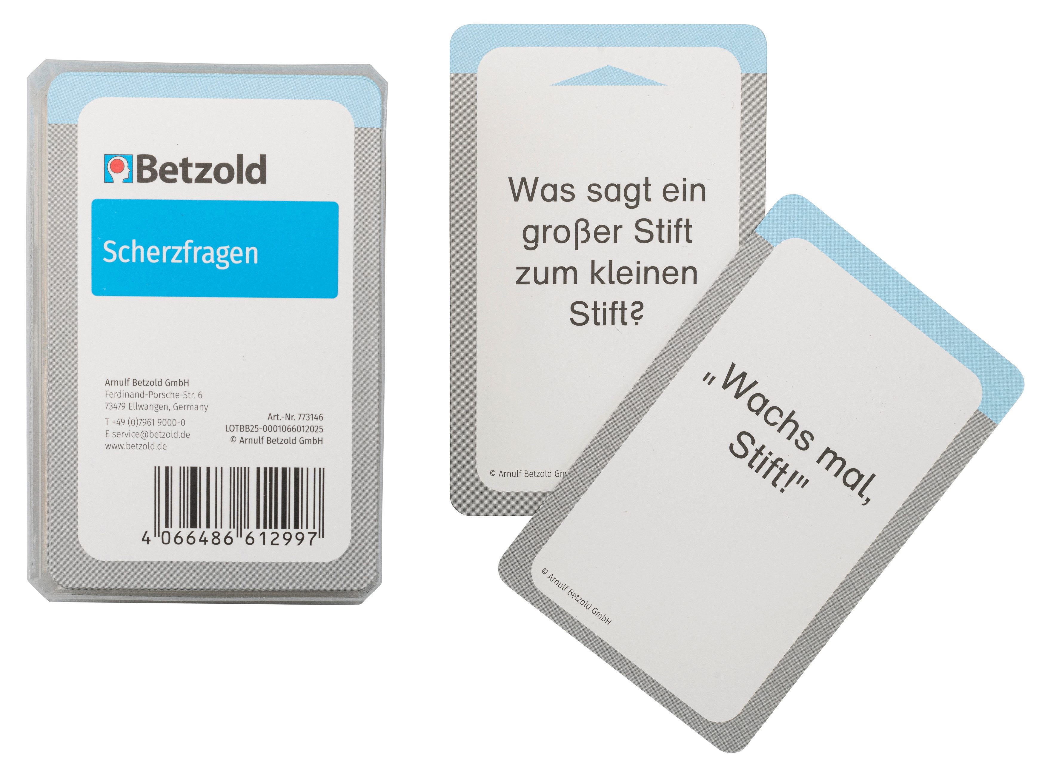 Betzold Lernspielzeug Scherzfragen – Kartenset für Magischen Zylinder