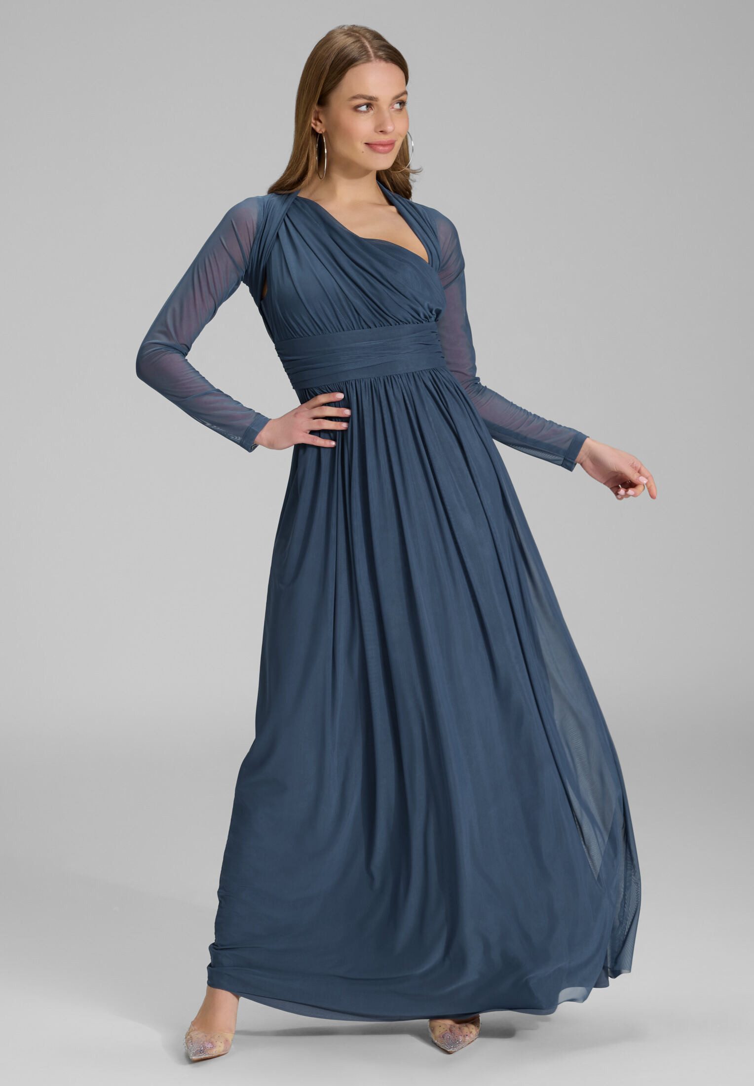 SWING Boleroblazer - Bolero aus Mesh mit Raffblende Figurbetonter Schnitt