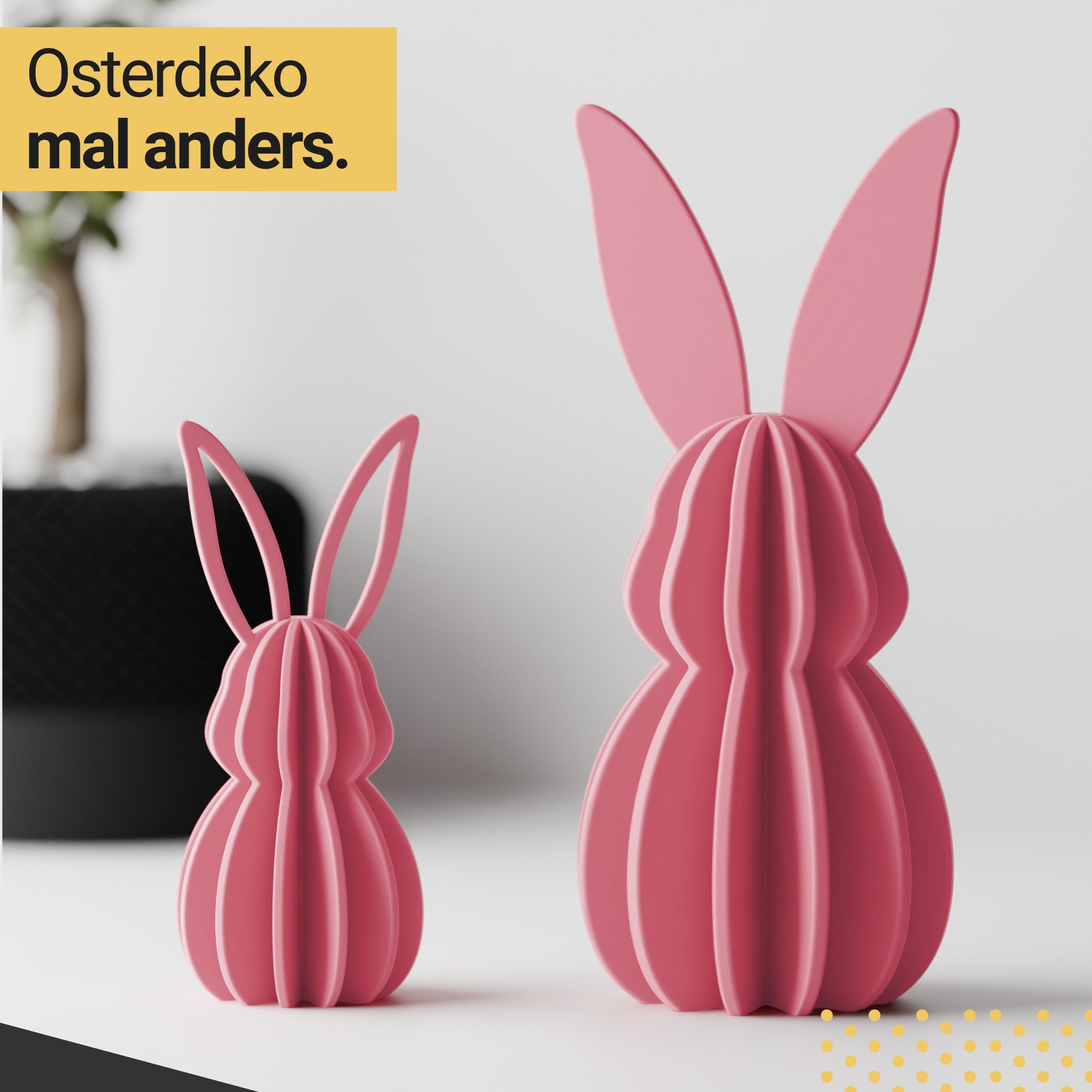 Shapes - Decorations Dekofigur Minimalistisches Osterhasen Set – Deko Hasen groß & klein (2er Set, 1 x Hasenfigur (klein), 1 x Hasenfigur (groß), Dekofiguren für Ostern