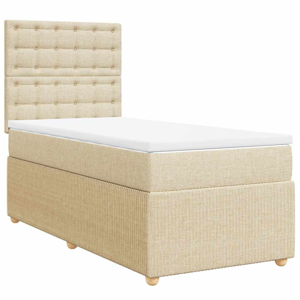 vidaXL Bett Boxspringbett mit Matratze Creme günstig online kaufen