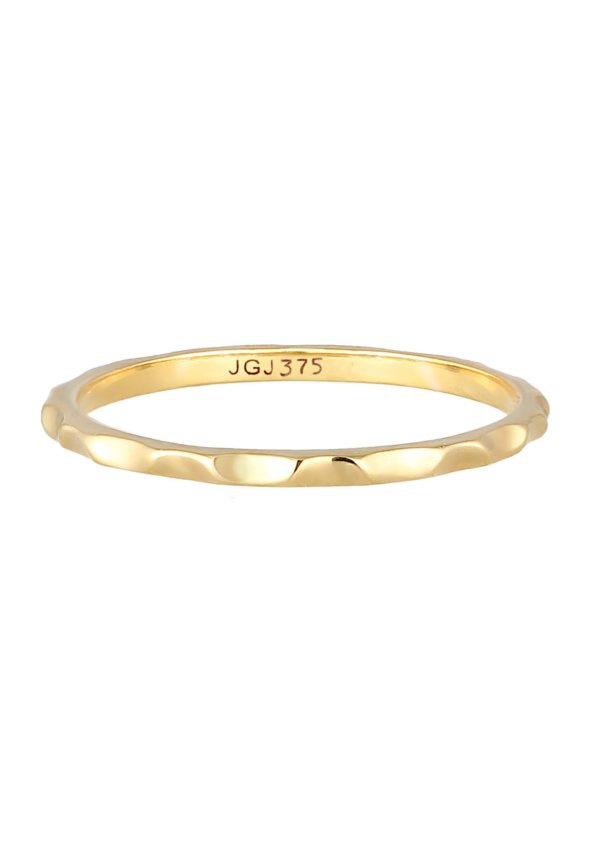 Elli Premium Fingerring Stacking Facetten Basic 375 Gelbgold