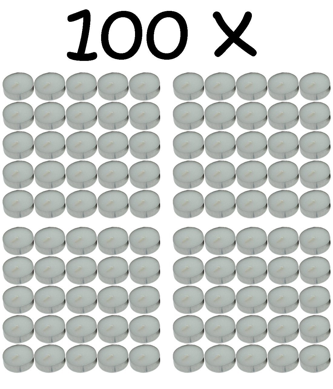 Jean Products Teelicht Чайные свечи 100 Stück (Set, 100-tlg., Чайные свечи), Teelicht Windlicht Teekerze Dekolicht Kerze Lichtquelle