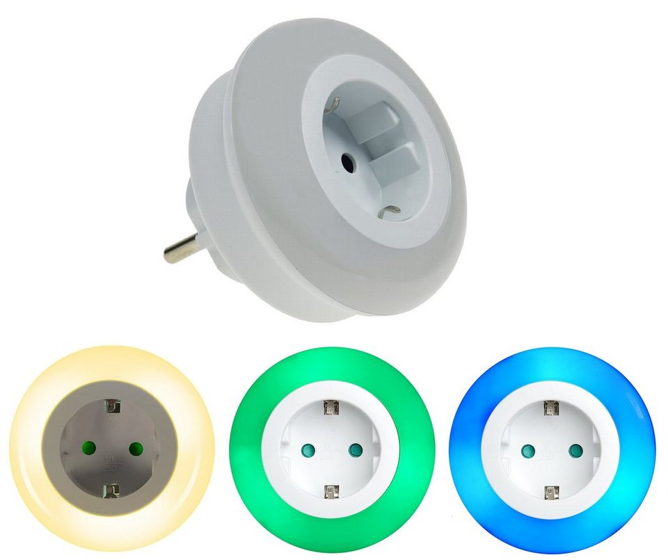 LED Nachtlicht für Steckdose  Dämmerungsautomatik 4 Farben einstellbar 