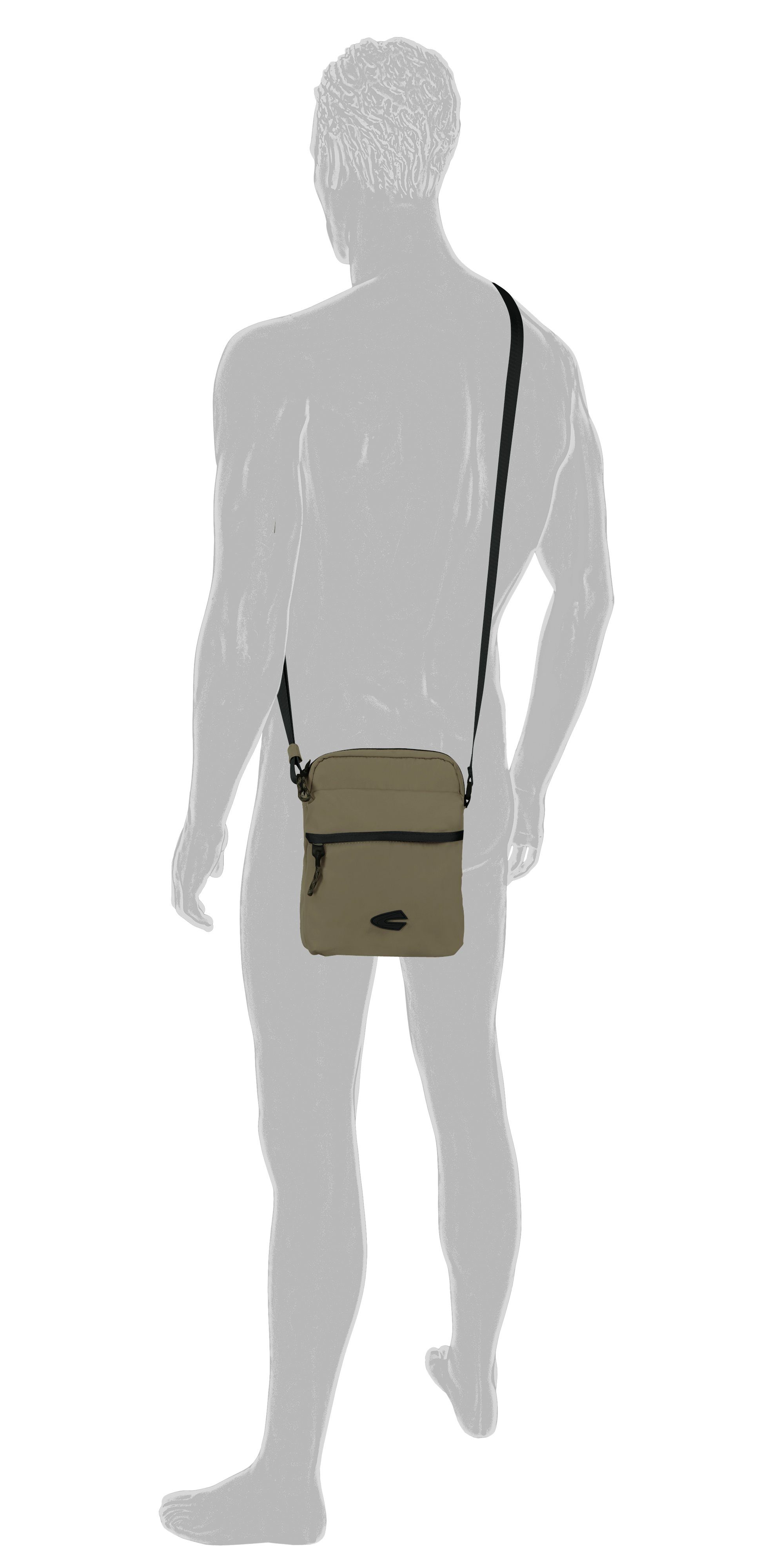 camel active Umhängetasche Terra, aus recyceltem Nylon und voluminös aufgesetzten Taschen