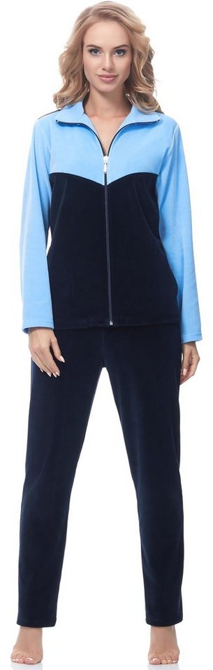 Merry Style Trainingsanzug »Damen Velours Freizeitanzug Hausanzug MSMG001« › blau  - Onlineshop OTTO