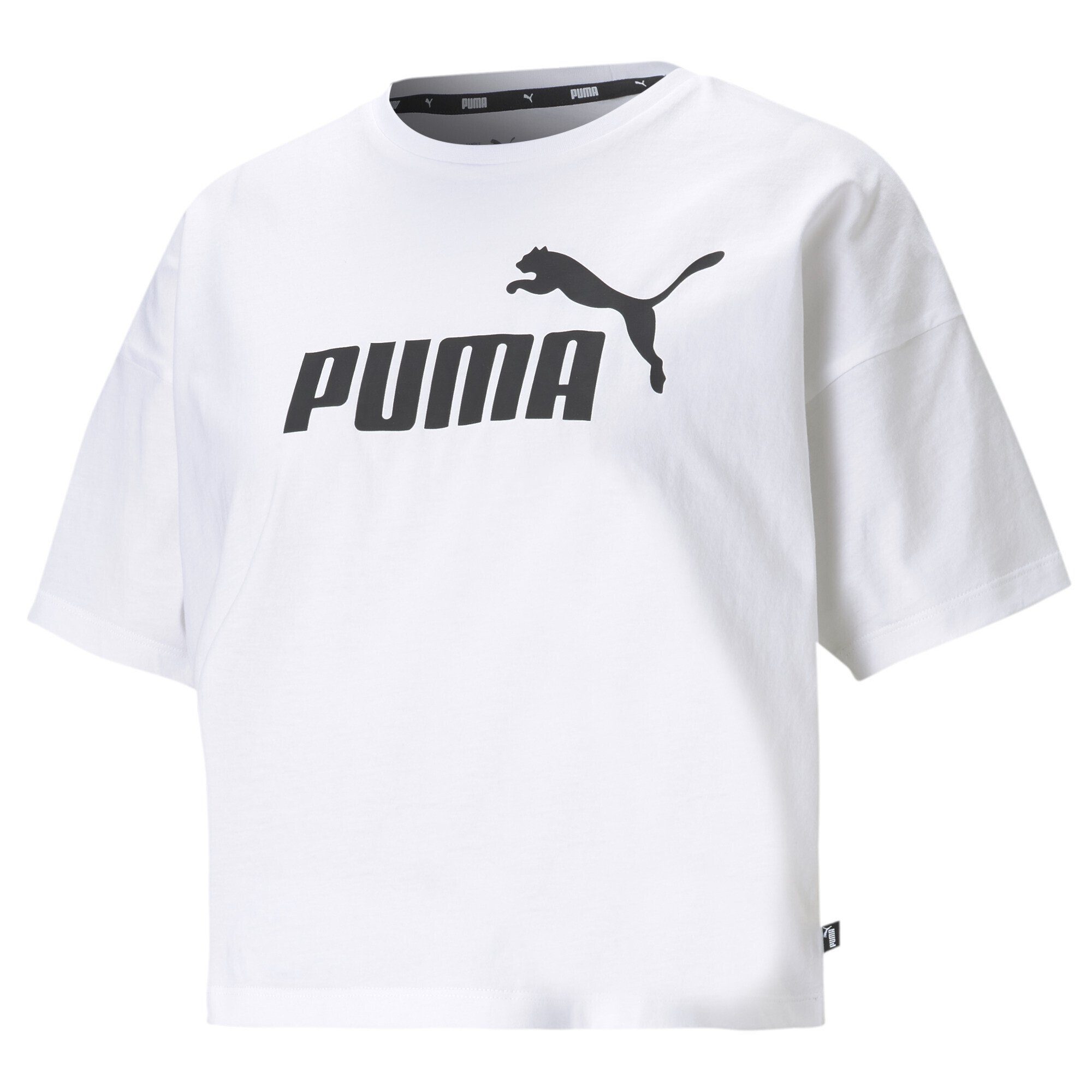 PUMA Crop-Top Essentials Logo Cropped T-Shirt Damen