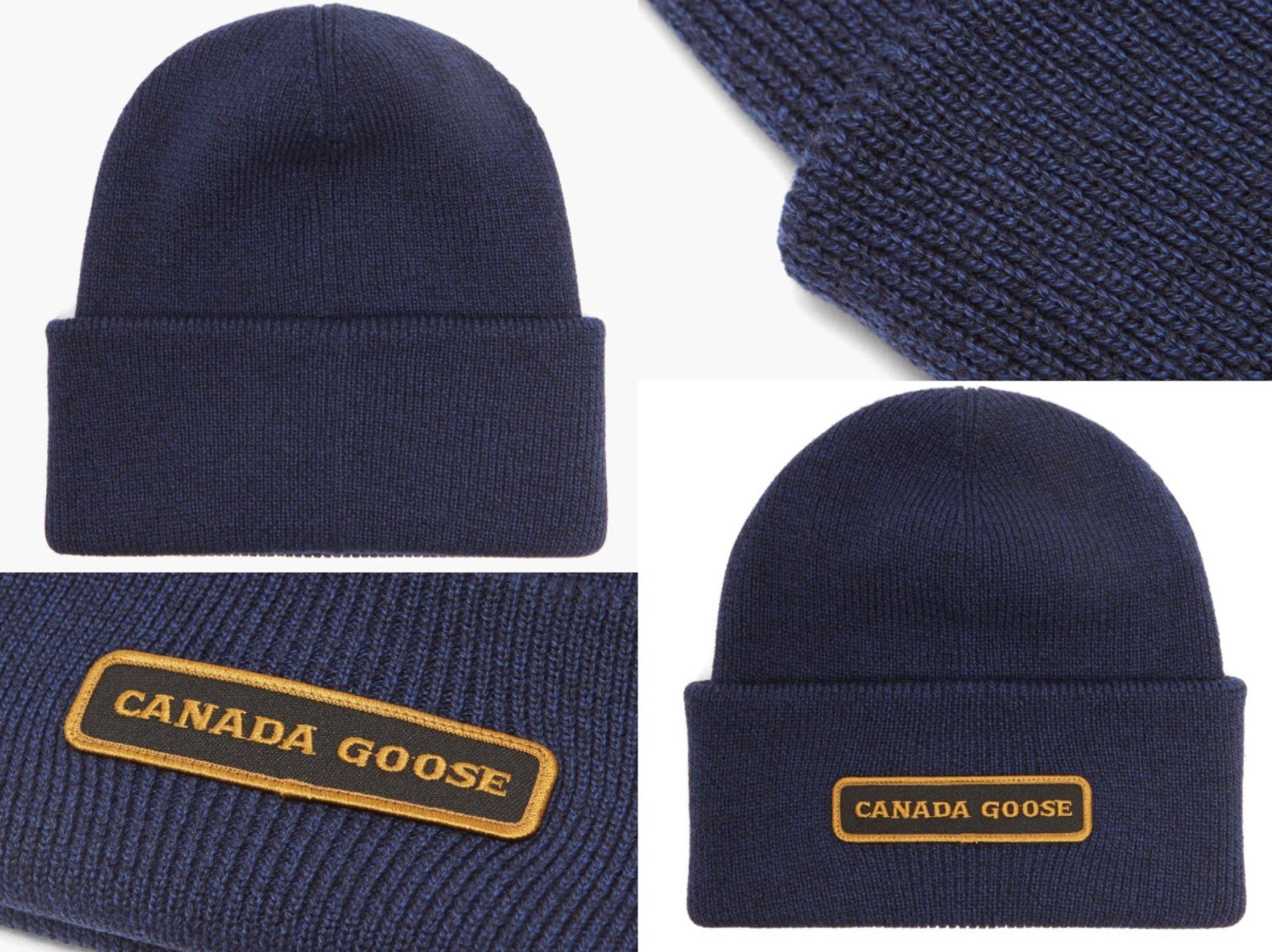 CANADA GOOSE Baseball Cap CANADA GOOSE Emblem Merino Wool Embroidered Logo Beanie Toque Hat Mütz