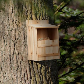 relaxdays Vogelhaus Nistkasten für Halbhöhlenbrüter Bausatz