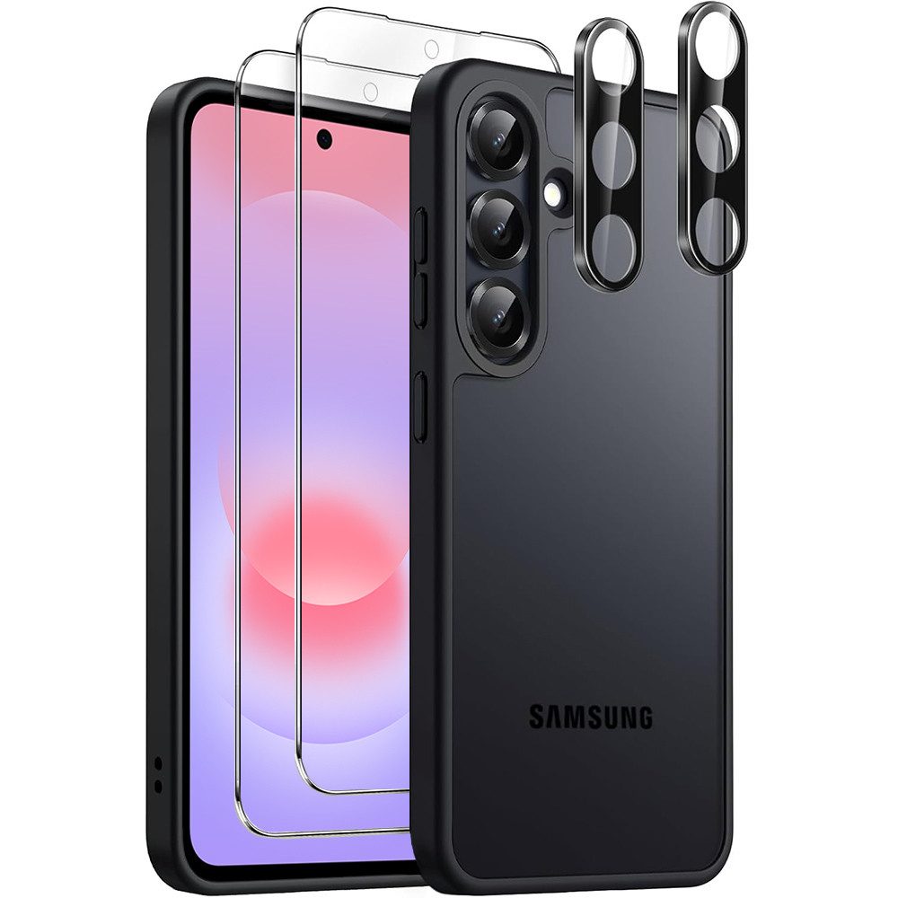 FITSU Handyhülle Hülle für Samsung Galaxy A37 (5G) Case mit Schutzglas und Kameraschutz 6,7 Zoll, Case für Galaxy A37 (5G) Hülle mit Schutzglas und Kameraprotektor