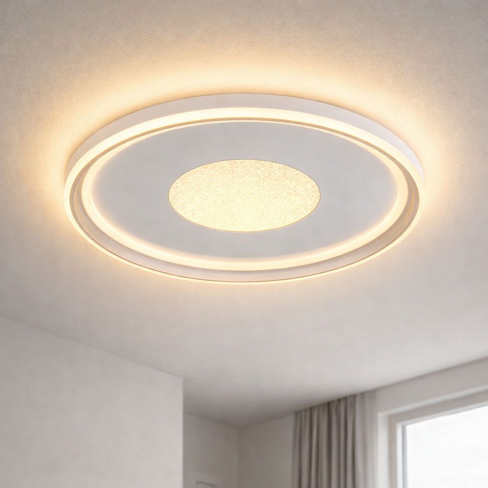 GLOBO LIGHTING LED Deckenleuchte, LED-Leuchtmittel fest verbaut, Kaltweiß, Warmweiß, Neutralweiß, Tageslichtweiß, Farbwechsel, Deckenleuchte Lampe Wohnzimmerleuchte LED 3D-Effekt Fernbedienung CCT