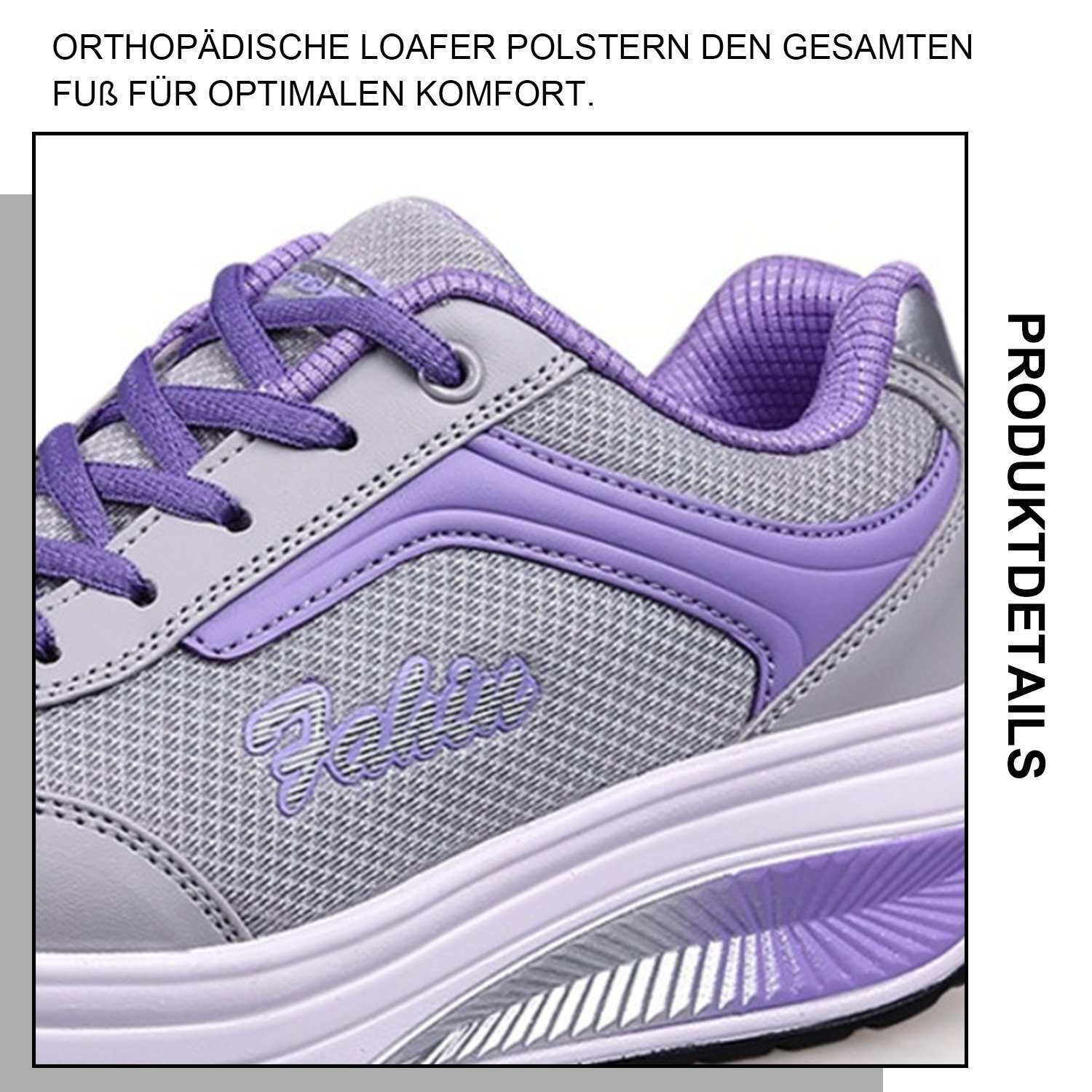 Laufschuhe Atmungsaktiv Sneaker Damen Daisred Turnschuhe Lila Sportschuhe