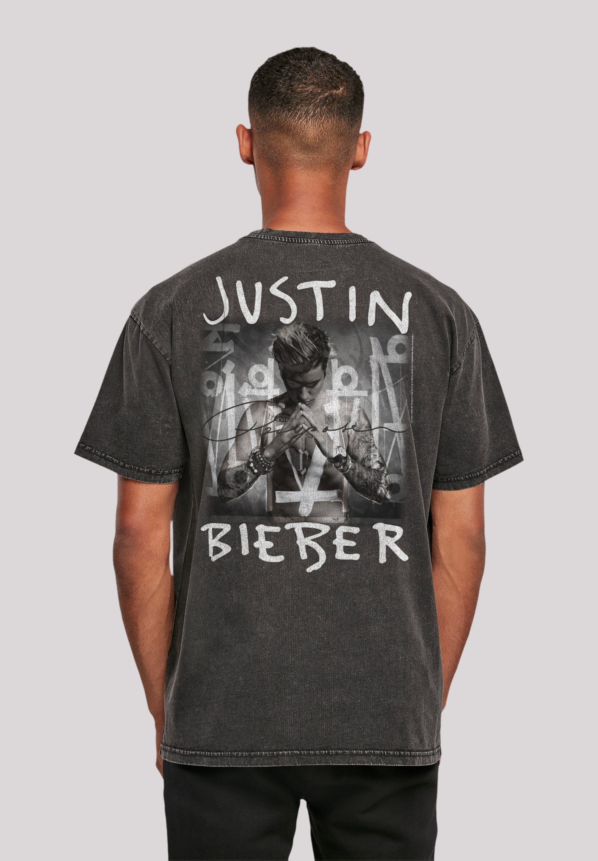 Premium T-Shirt F4NT4STIC Hochwertige Baumwollqualität Cover Musik, Off, By Rock Qualität, Album Justin Bieber Purpose
