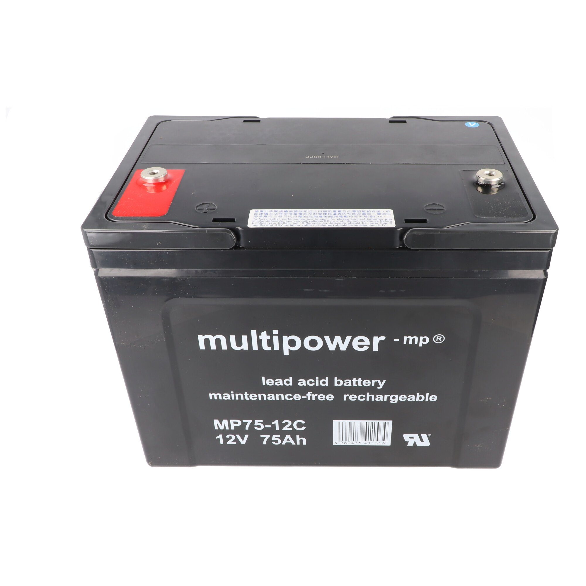 Multipower MP75-12C Akku Blei PB 12Volt 75Ah Akku
