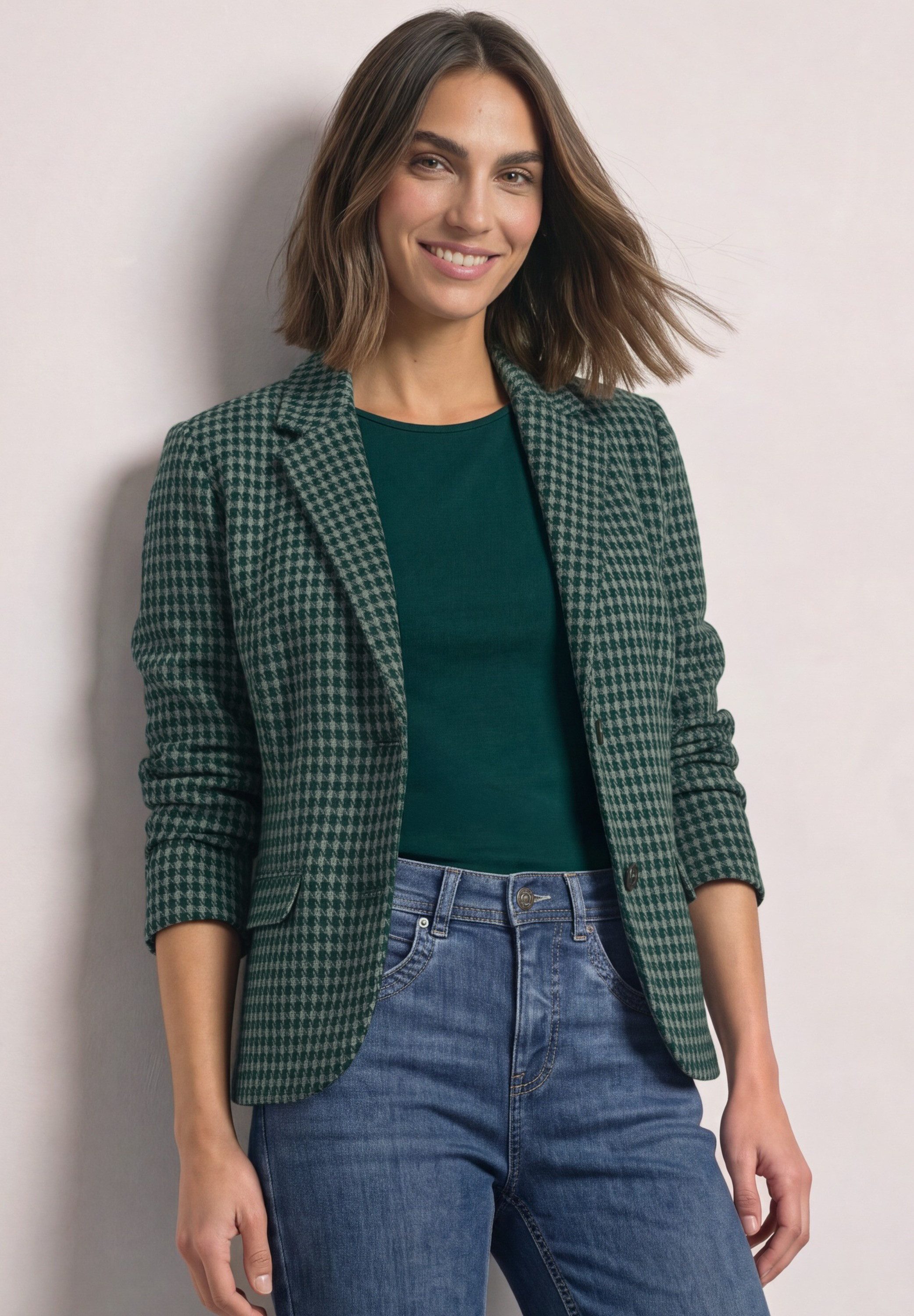STREET ONE Kurzblazer Blazer mit Reverskragen und Muster