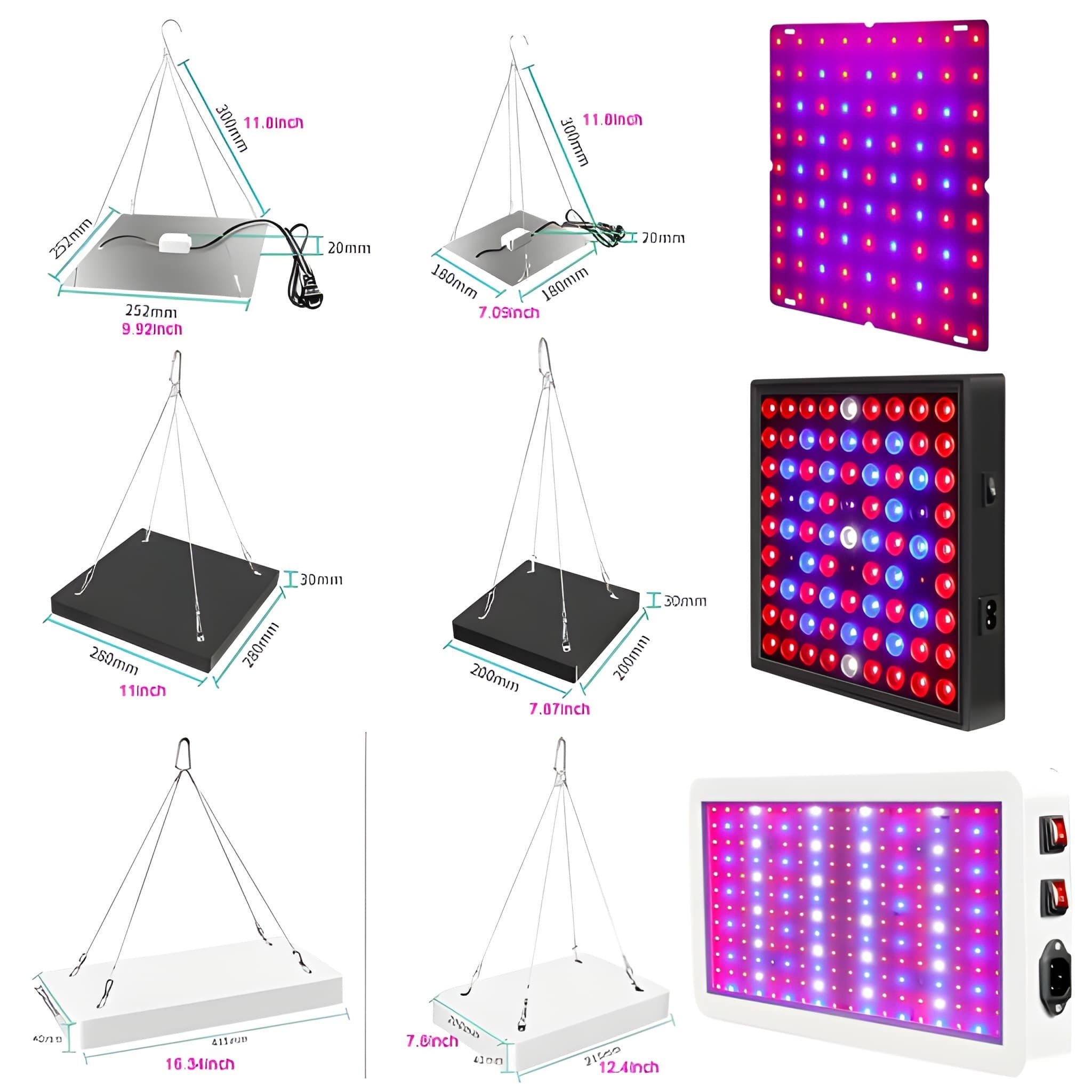 Athlix Pflanzenlampe Vollspektrum Pflanzenlicht Pflanzenlampe für Zimmerpflanzen, LED fest integriert, 81-312LEDs, 25W-80W