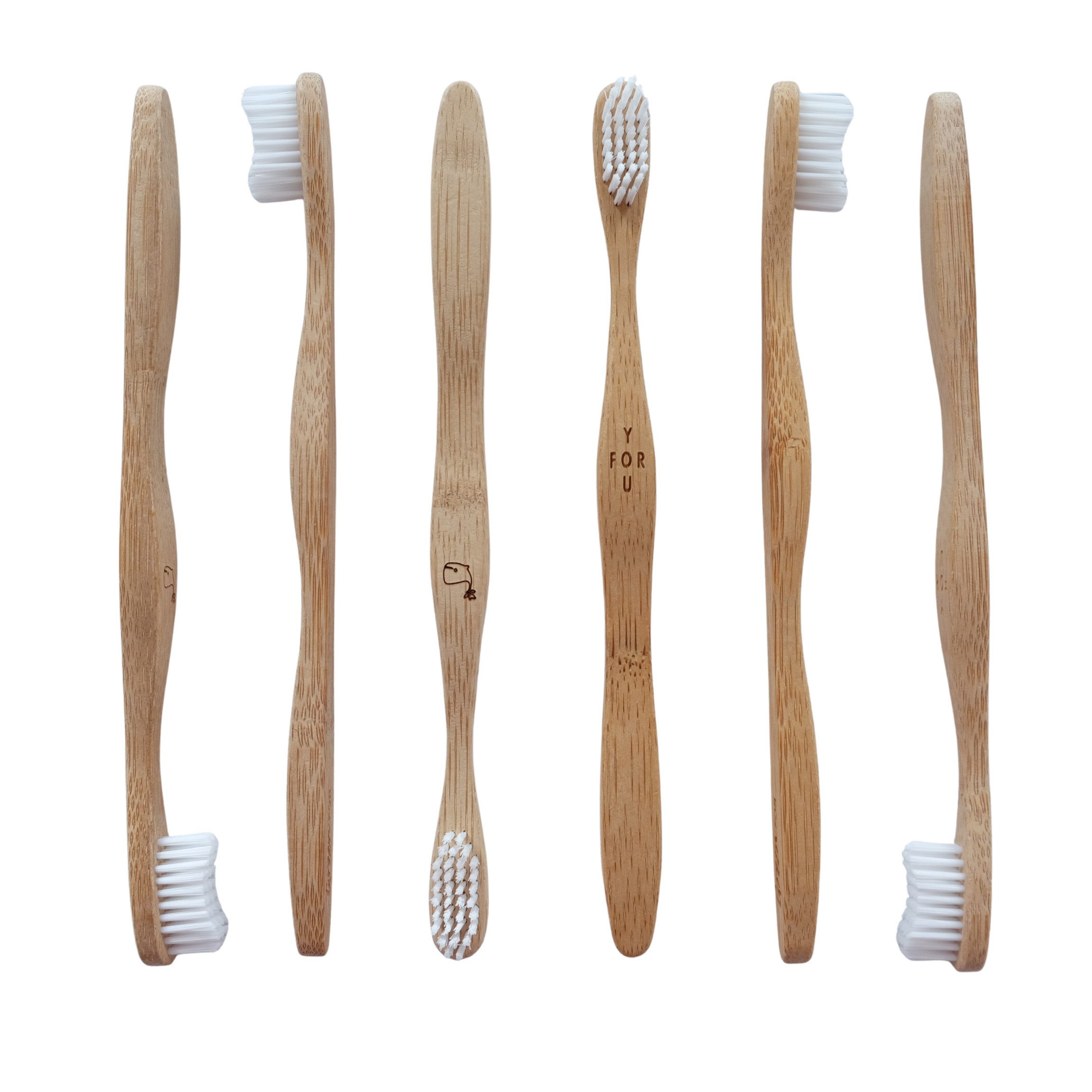 BEAZZ Zahnbürste 6 Bambus Zahnbürsten Holzzahnbürsten Bambuszahnbürsten, Frei von Schadstoffen und Plastik
