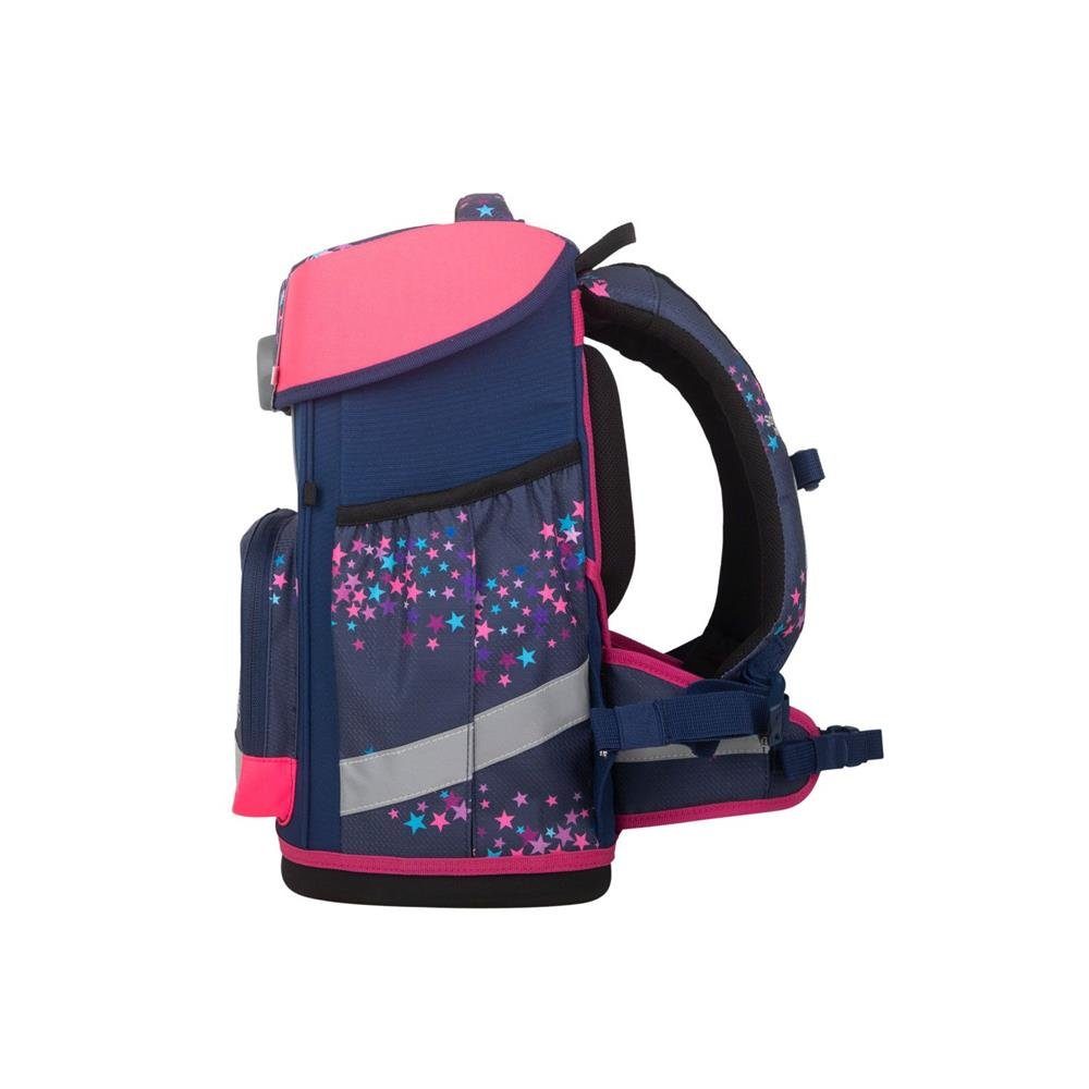 SCHOOL-MOOD® Schulrucksack Champion (Set, 7-tlg., mit Turnbeutel, Etui, Schlamperrolle, Brustbeutel, Brotdose, Patchies), 21 Liter, für Grundschule