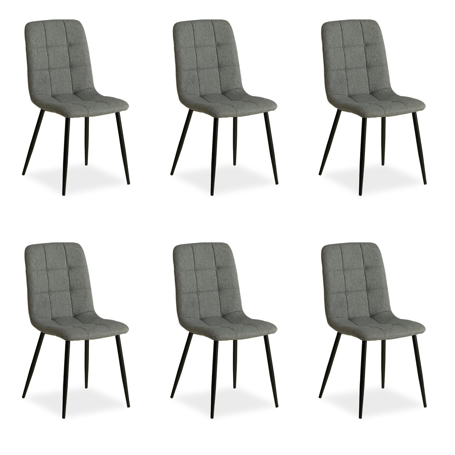 Homestyle4u Polsterstuhl Küchenstuhl modern Esszimmer Grau günstig online kaufen