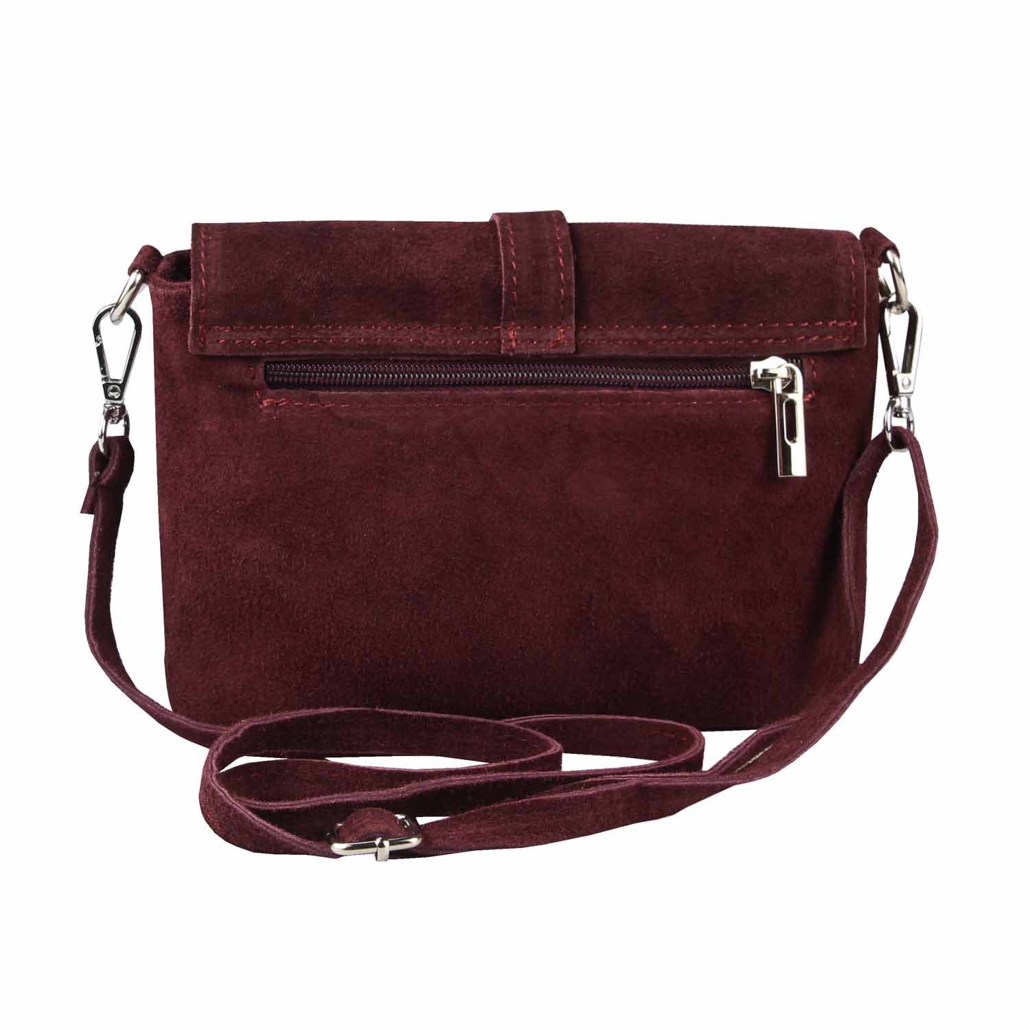 ITALYSHOP24 Schultertasche Made in Italy Damen Leder Tasche Umhängetasche Handtasche CrossOver, Schultertasche CrossBody Wildleder Abendtasche Echtleder Messenger