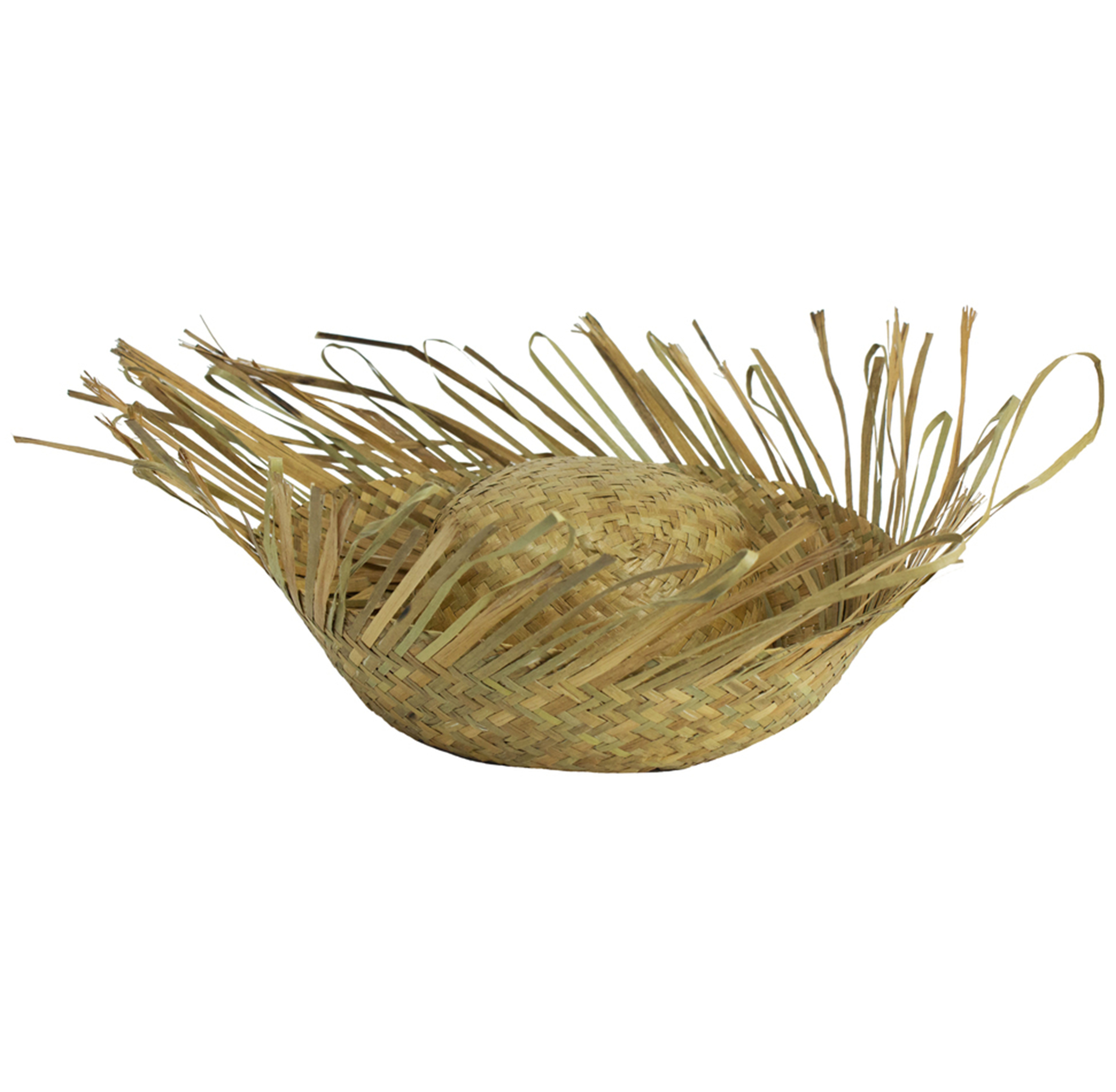 Funny Fashion Hawaii-Kostüm Südsee Strohhut – Ausgefranster Sommerhut, Farbauswahl