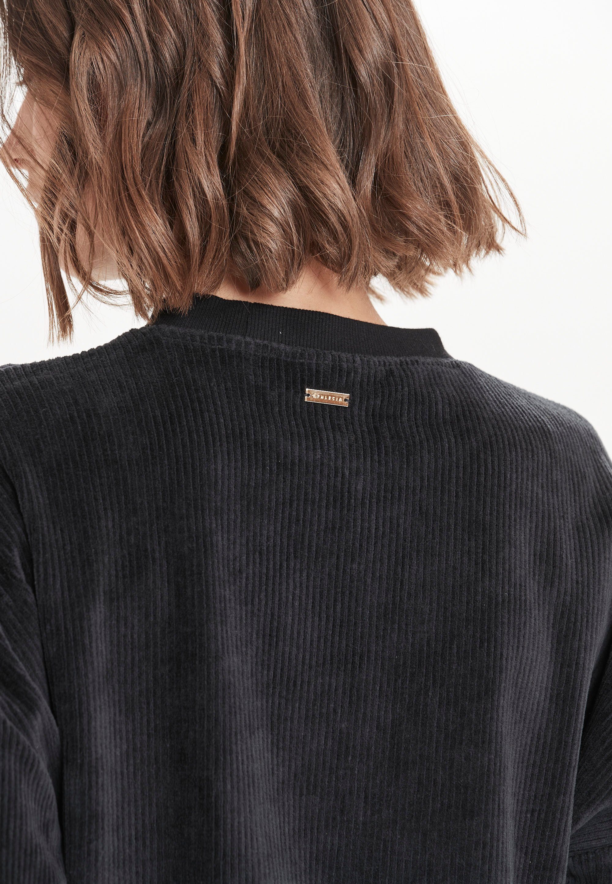 Marlie trendigen Sweatshirt schwarz ATHLECIA Cord-Look im