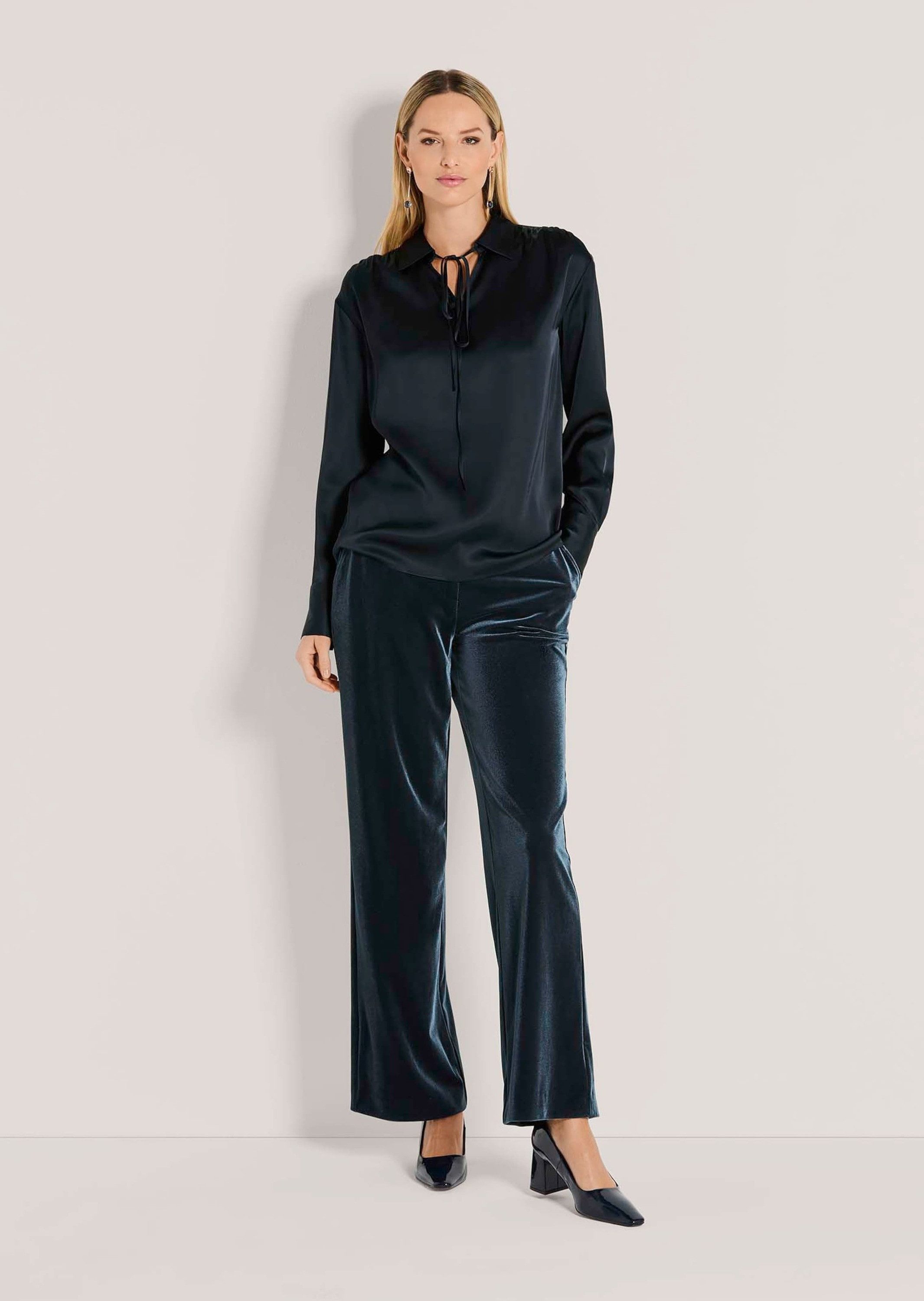 Langarmbluse Elegante Bluse mit V-Ausschnitt