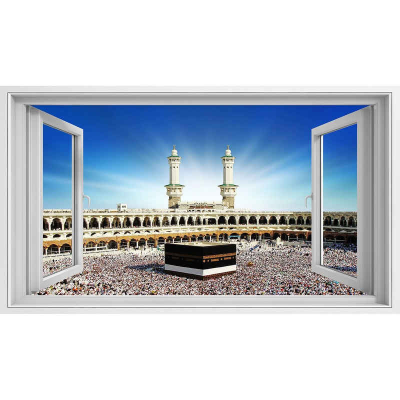 islandburner Leinwandbild Fensterblick Kaaba Mekka Saudi Arabien Sagenhafter Effekt Wandbild Lei