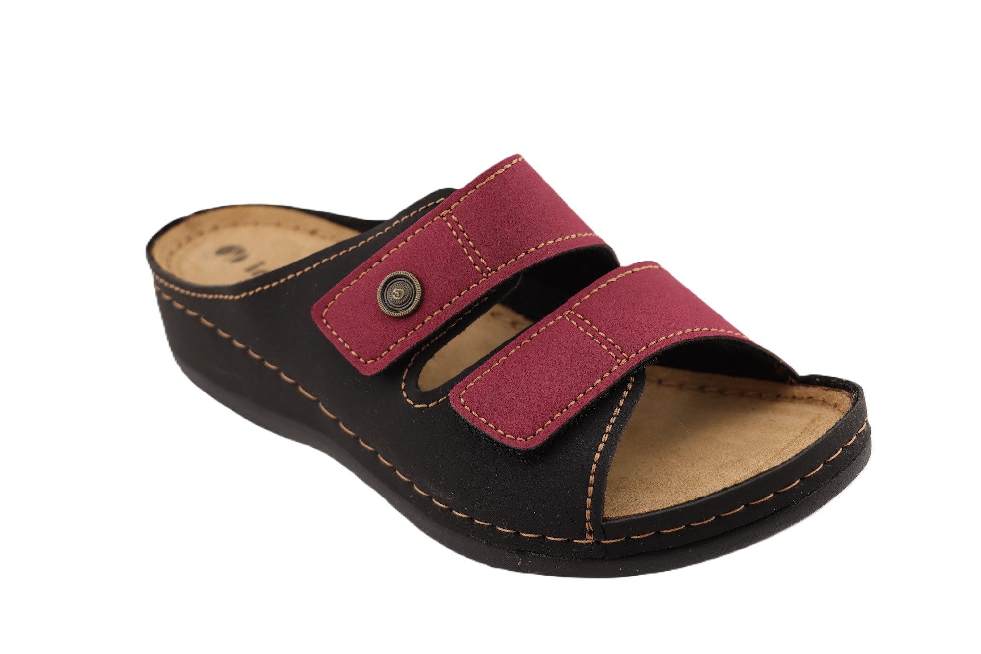 INBLU Klettverschluss Pantolette Hausschuh