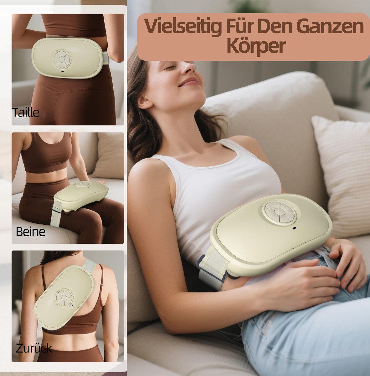Novzep Bandmassagegerät Bauchmassagegerät zur Linderung von Blähungen, Völlegefühl und Reflux, (1-tlg), wohltuendes Knet-Bauchmassagegerät für die Verdauung, wiederaufladbar