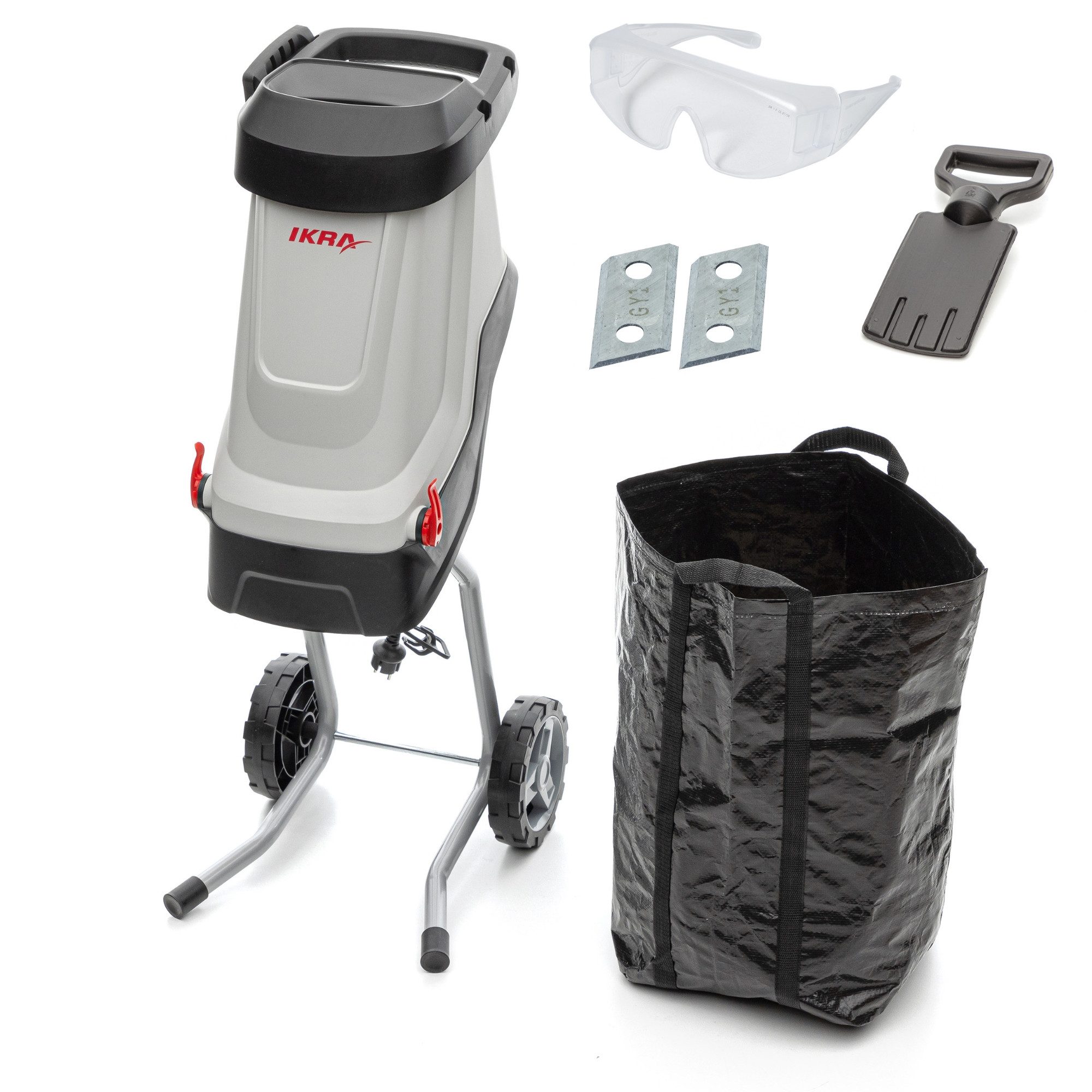 ikra GmbH Häcksler IMH 2800, 4,5 cm max. Astdurchmesser, (inkl. Ersatzmesser & Schutzbrille), 2.800 Watt, Messerhäcksler