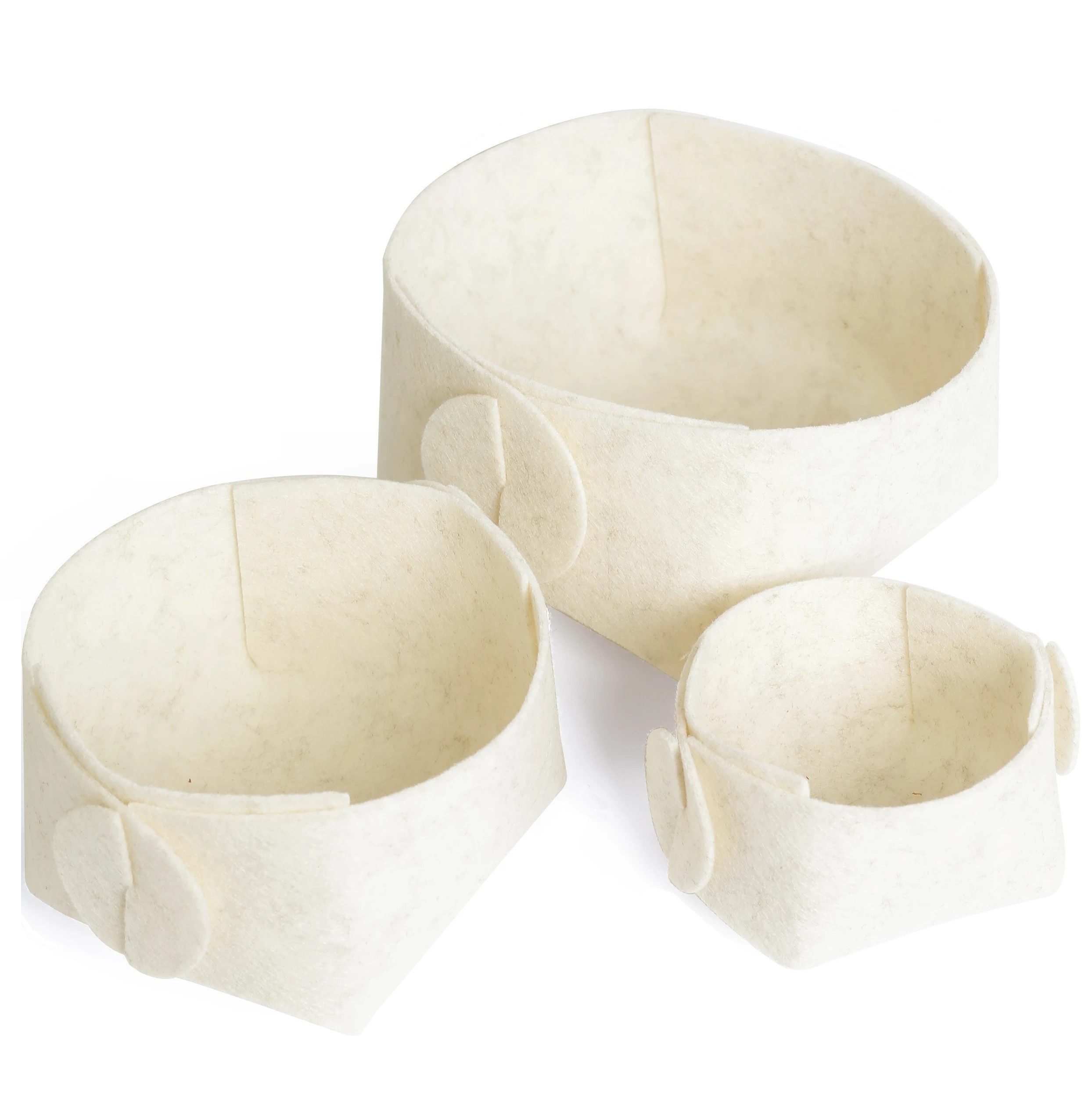 Libaro Badorganizer Aufbewahrungsbox stapelbar Ordnungsboxen Aufbewahrungskorb Stoff beige (3er-Set), Aufbewahrung Deko Ordnungsboxen Aufbewahrungskorb Filz