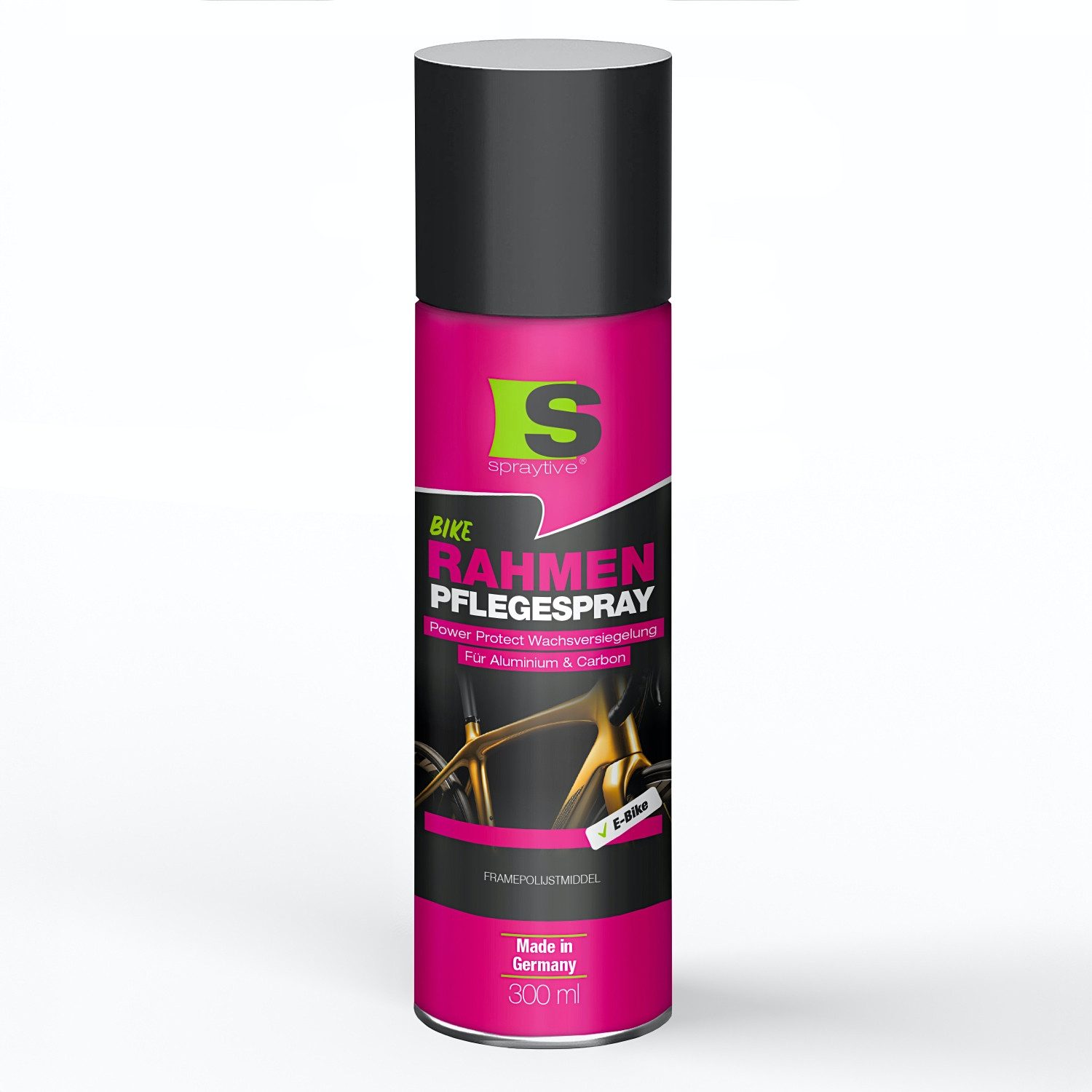 Spraytive 1x 300ml Rahmen-Pflegespray mit Wachsversiegelung für Fahrrad & E-Bike Lackreiniger (Made in Germany)