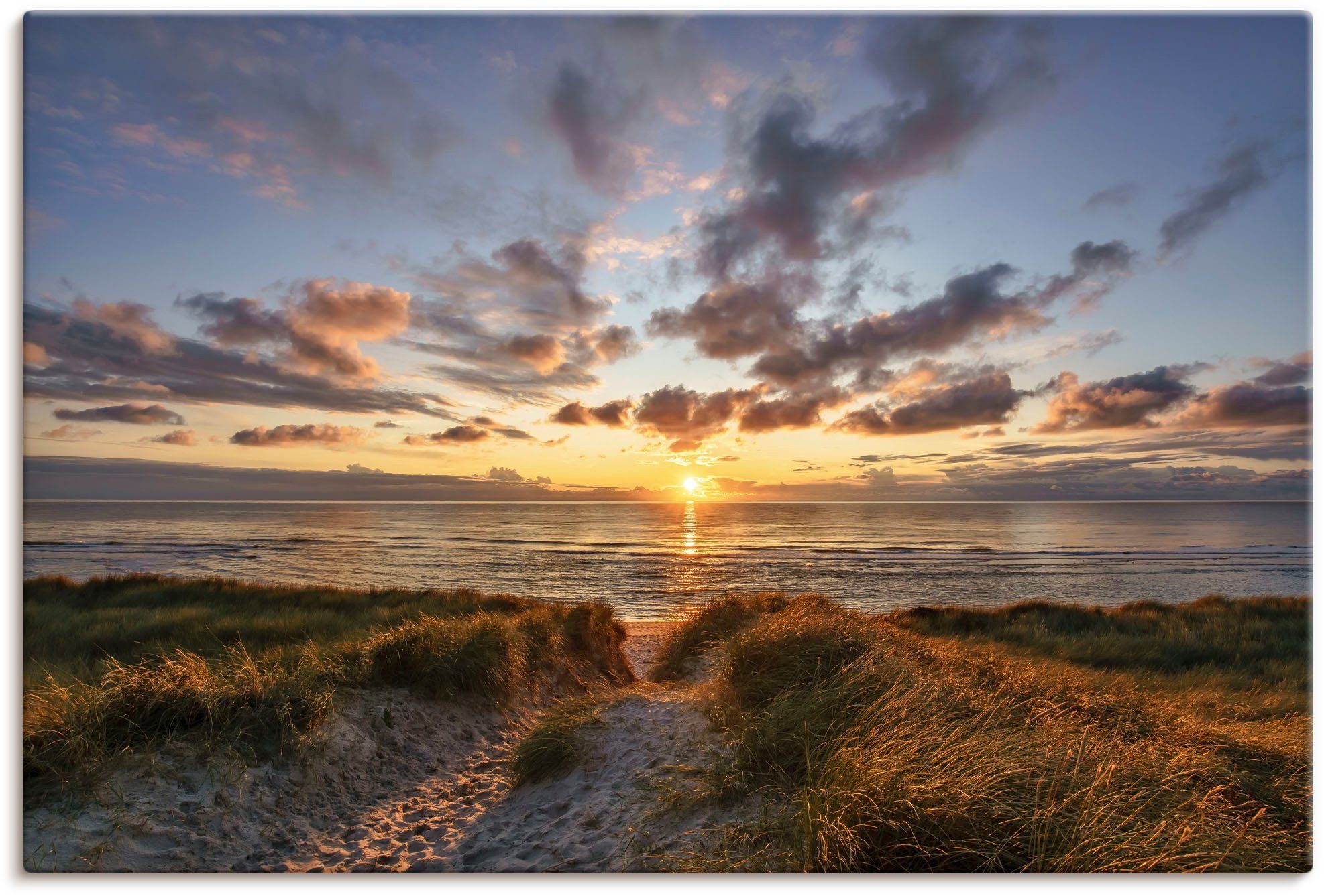 Artland Leinwandbild Sonnenuntergang auf Sylt, Bilder vom Sonnenuntergang & -aufgang (1 St), auf Holzrahmen gespannt