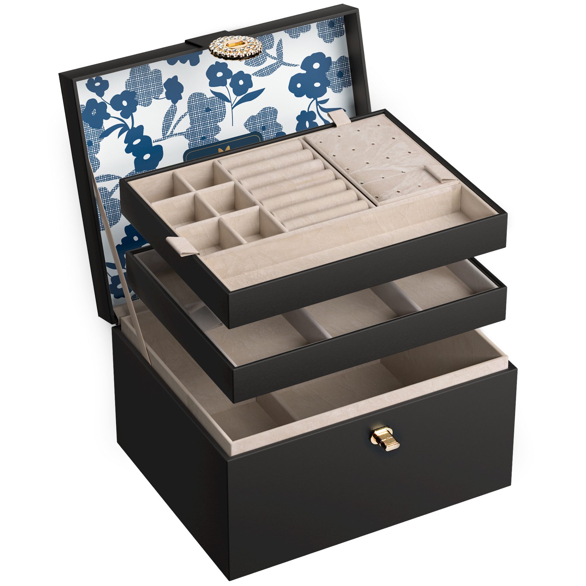 AdelDream(BTWX8GZZ) Schmuckkasten Hochwertige Knopf Schmuckaufbewahrungsbox günstig online kaufen