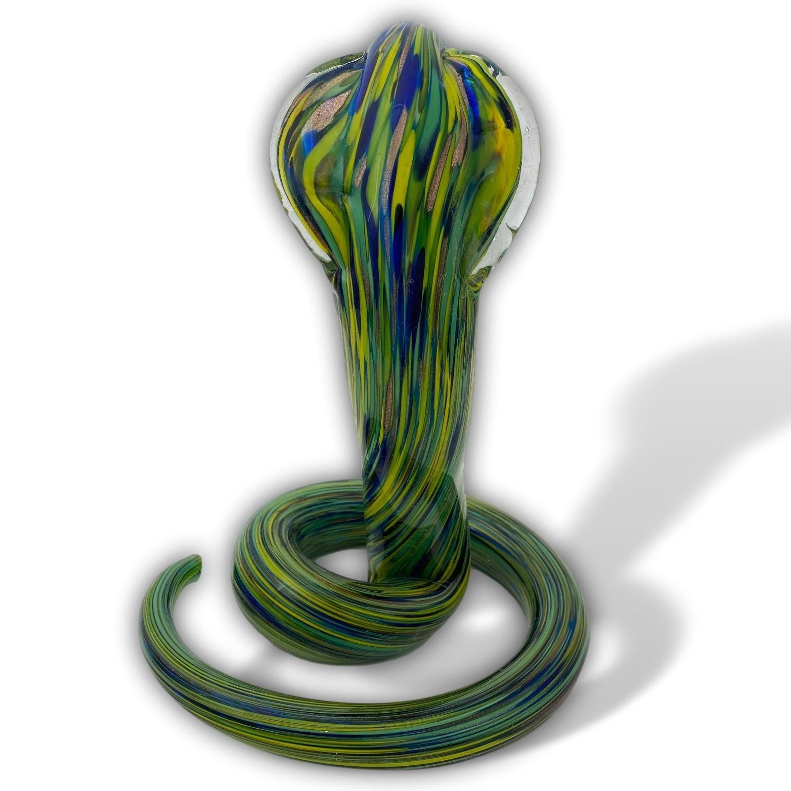 Murano-Antik-Stil Cobra Figur Glas Glasfigur Kobra Schlange 27cm Dekofigur Aubaho
